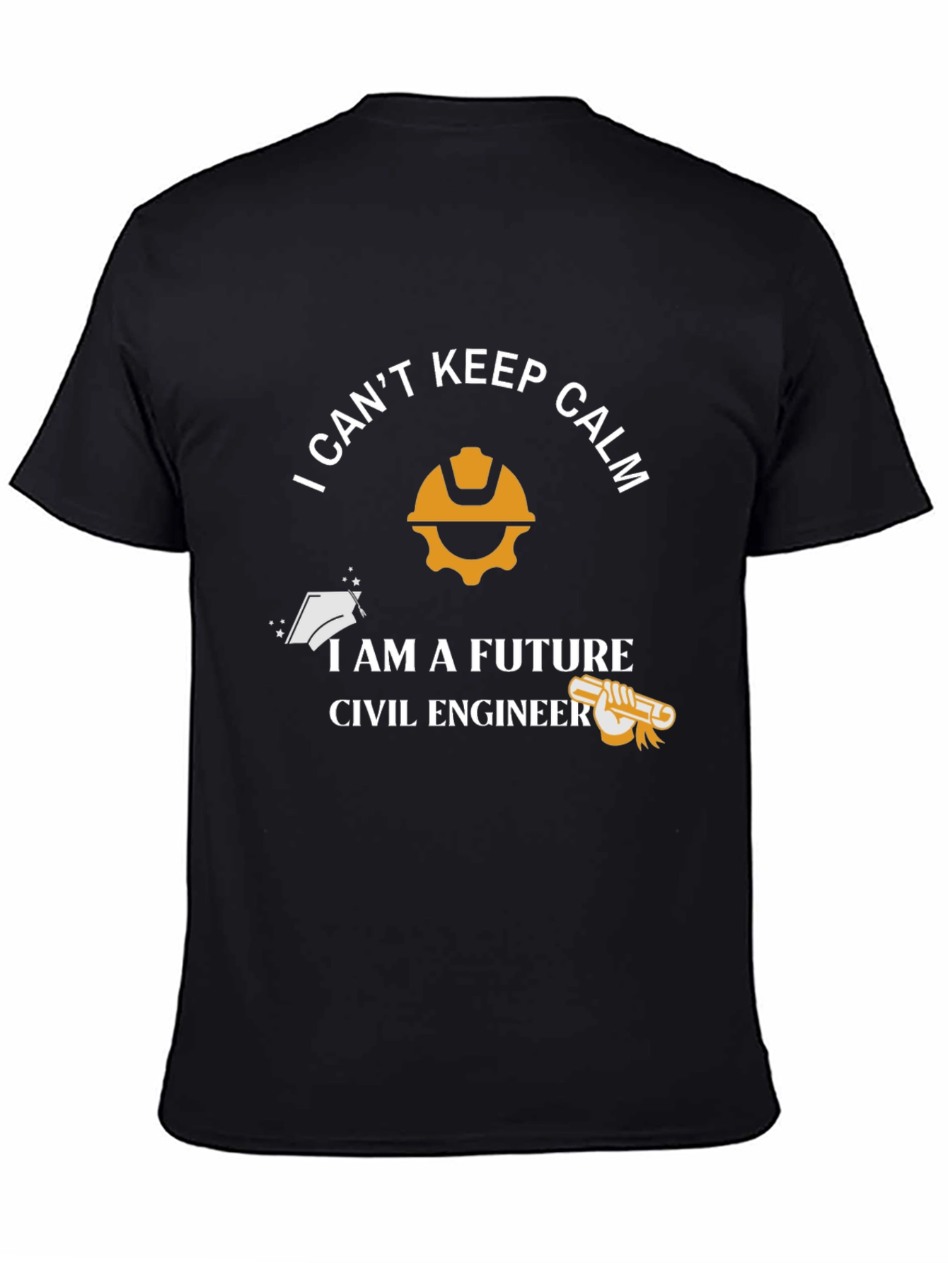Black Future Civil Engineer T-Shirt - "I Can't Keep Calm" view 4