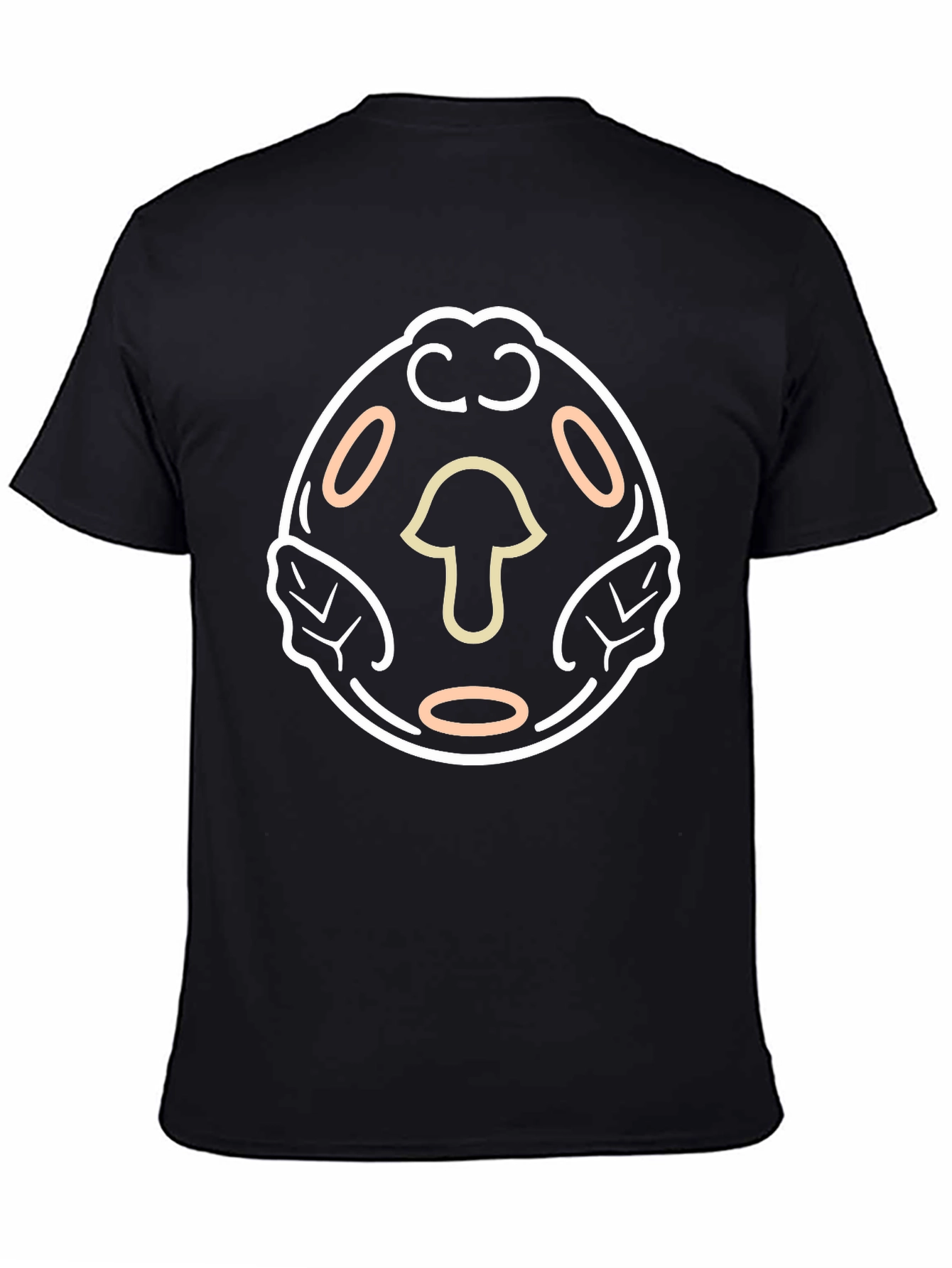 Black Mushroom Circle Graphic Tee - Black Cotton Blend view 4