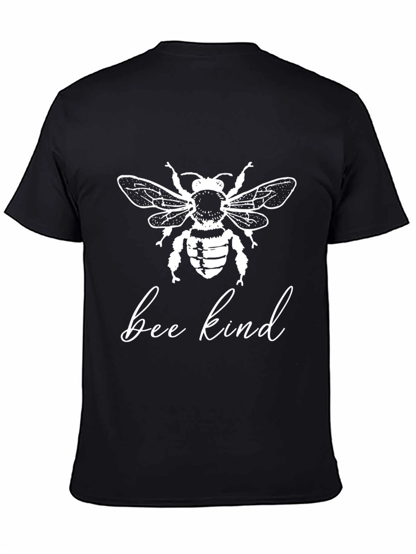 Black Bee Kind Graphic Tee - Black Cotton T-Shirt view 4