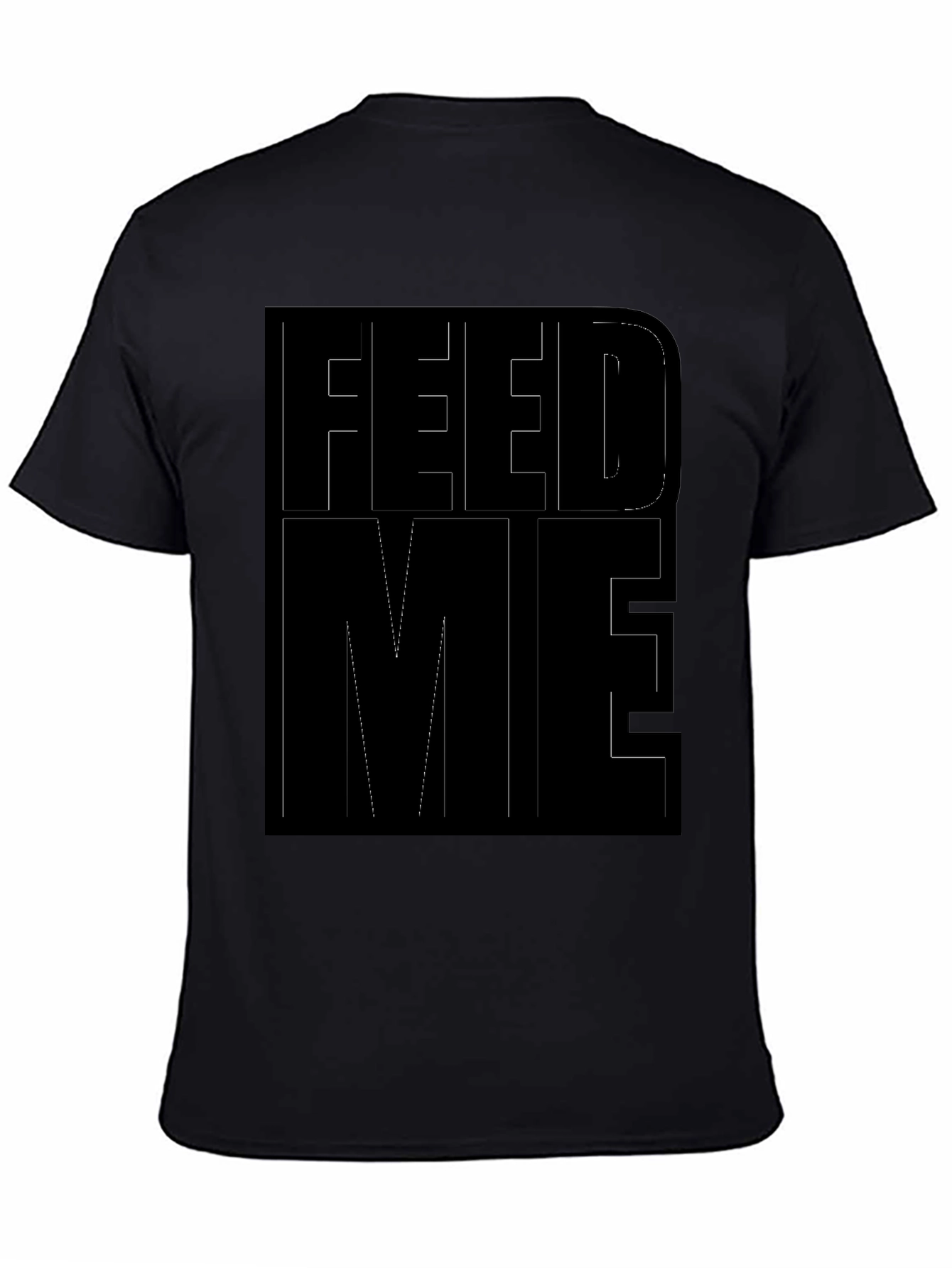Black Feed Me Graphic Print Black T-Shirt view 4