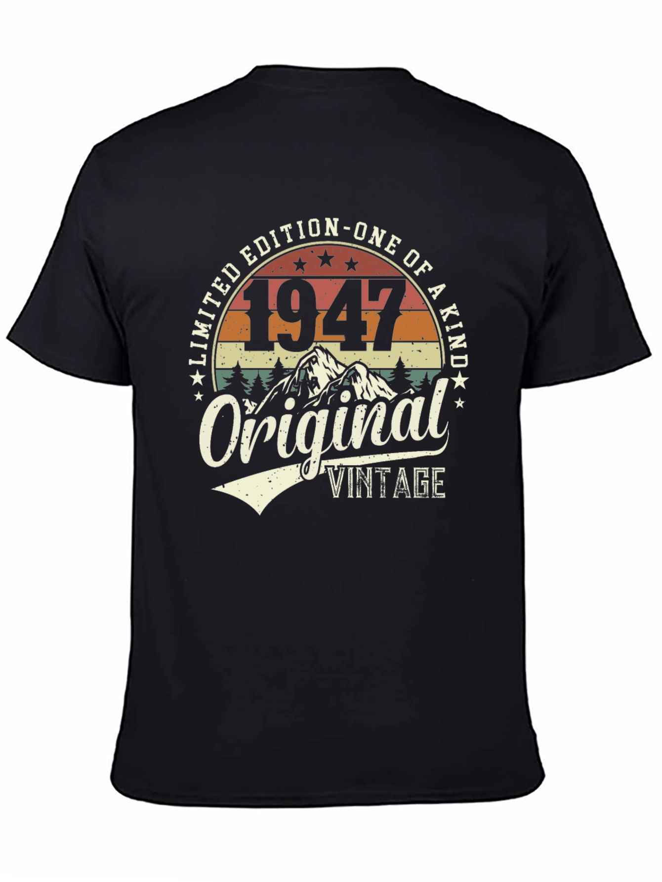 Black 1947 Original Vintage Limited Edition Graphic T-Shirt view 4