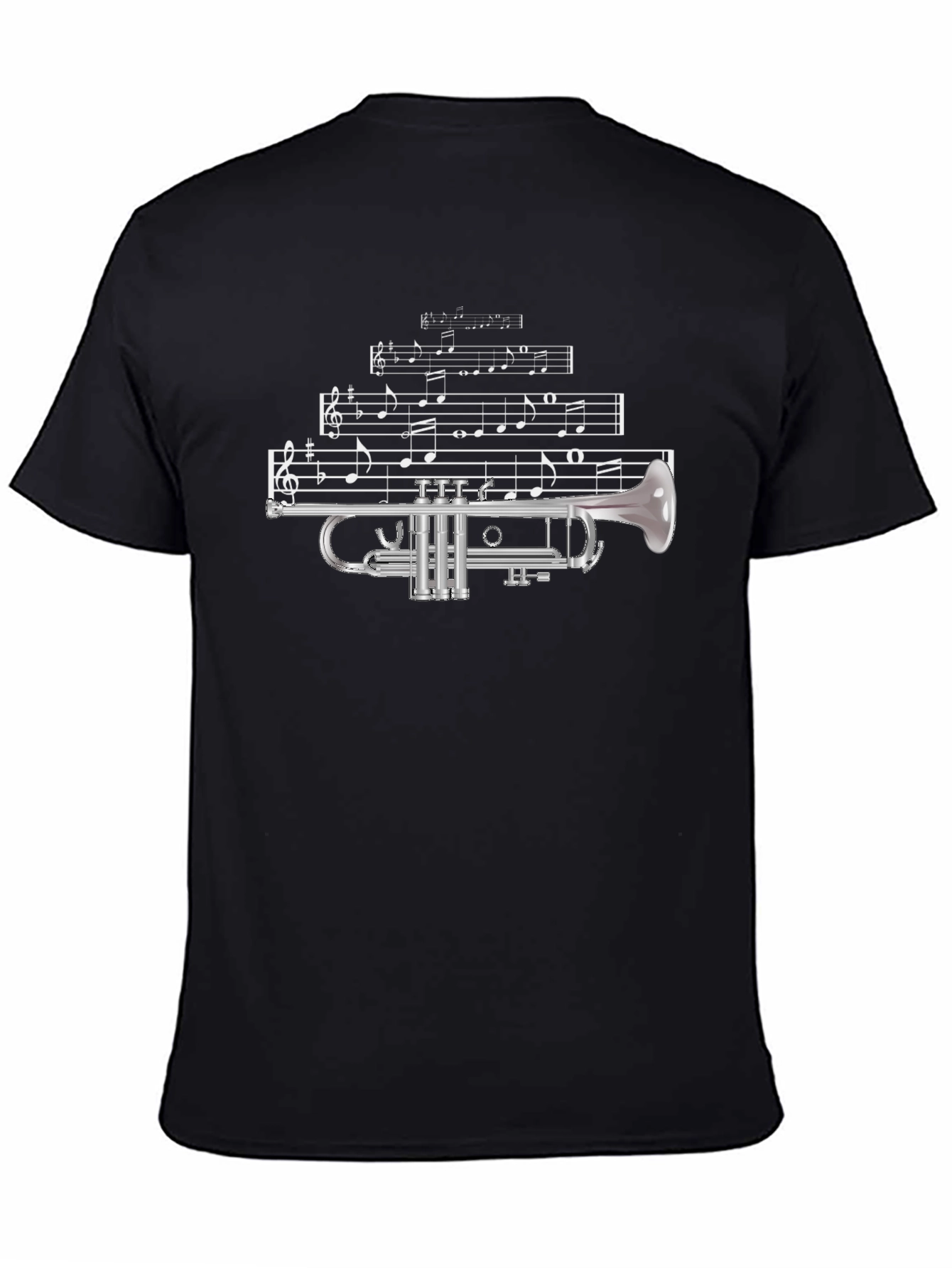 Black Musical Trumpet T-Shirt view 4