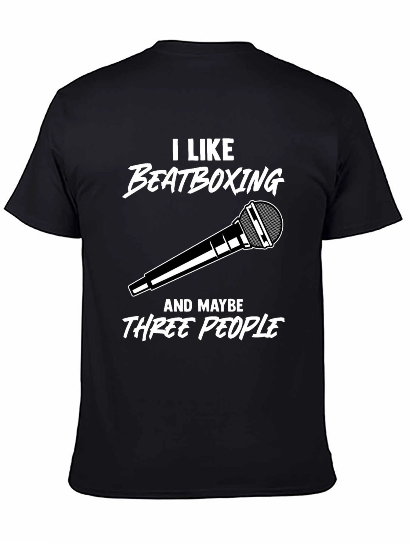 Black I Like Beatboxing T-Shirt - Funny Musician Tee view 4