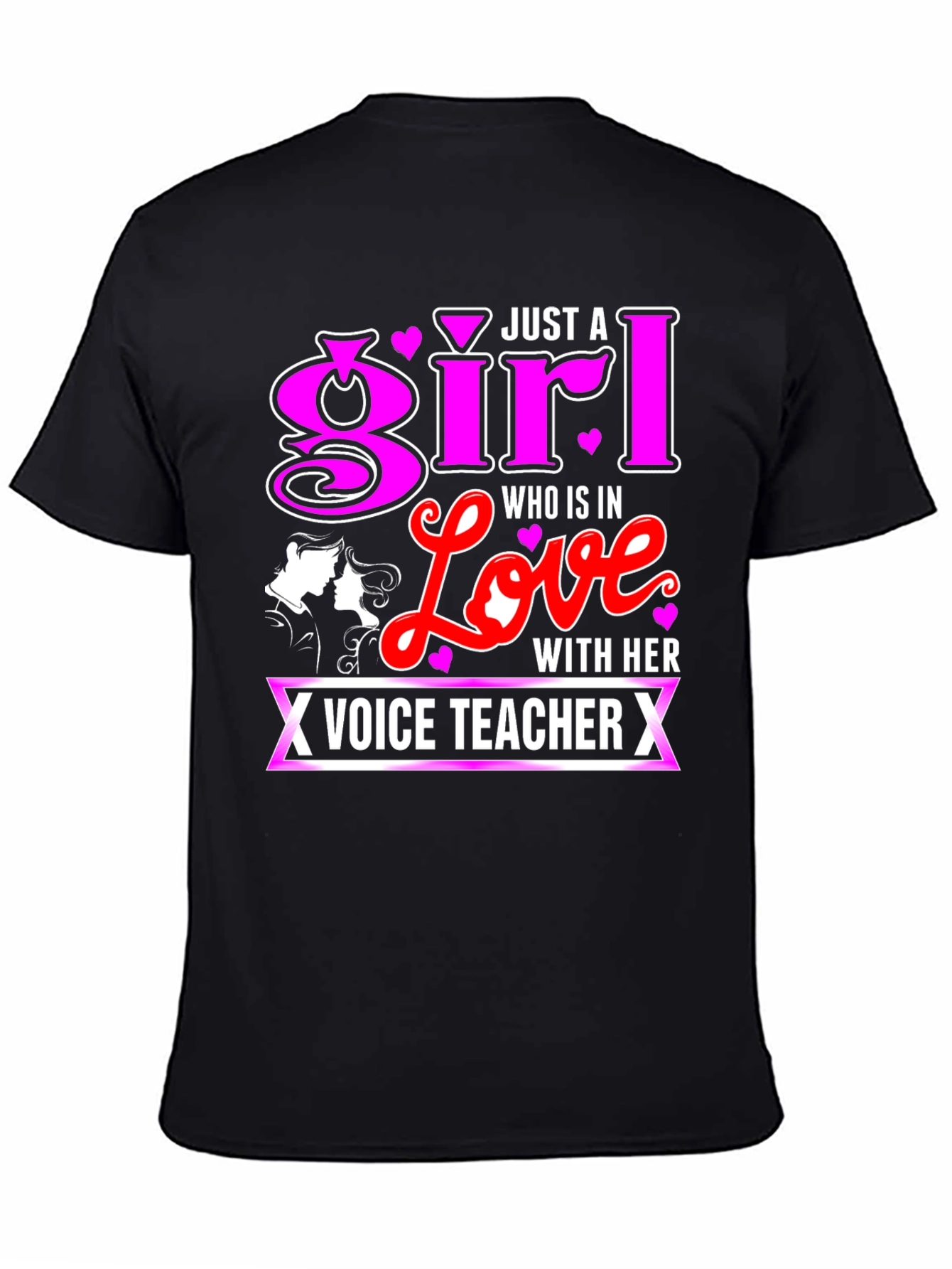 Black Just a Girl in Love with Her Voice Teacher T-Shirt view 4