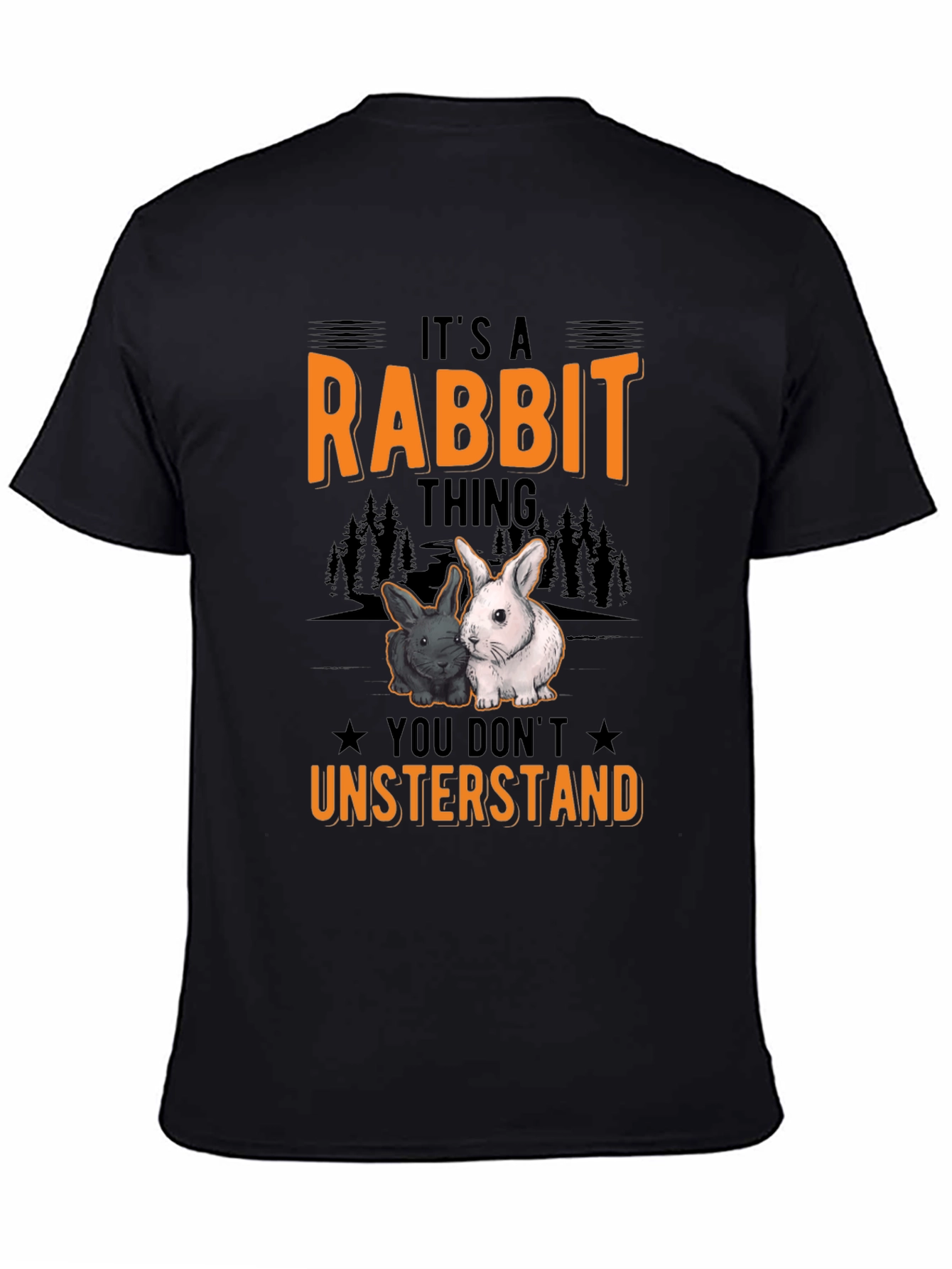 Black Rabbit Thing T-Shirt - Cute Bunny Tee view 4