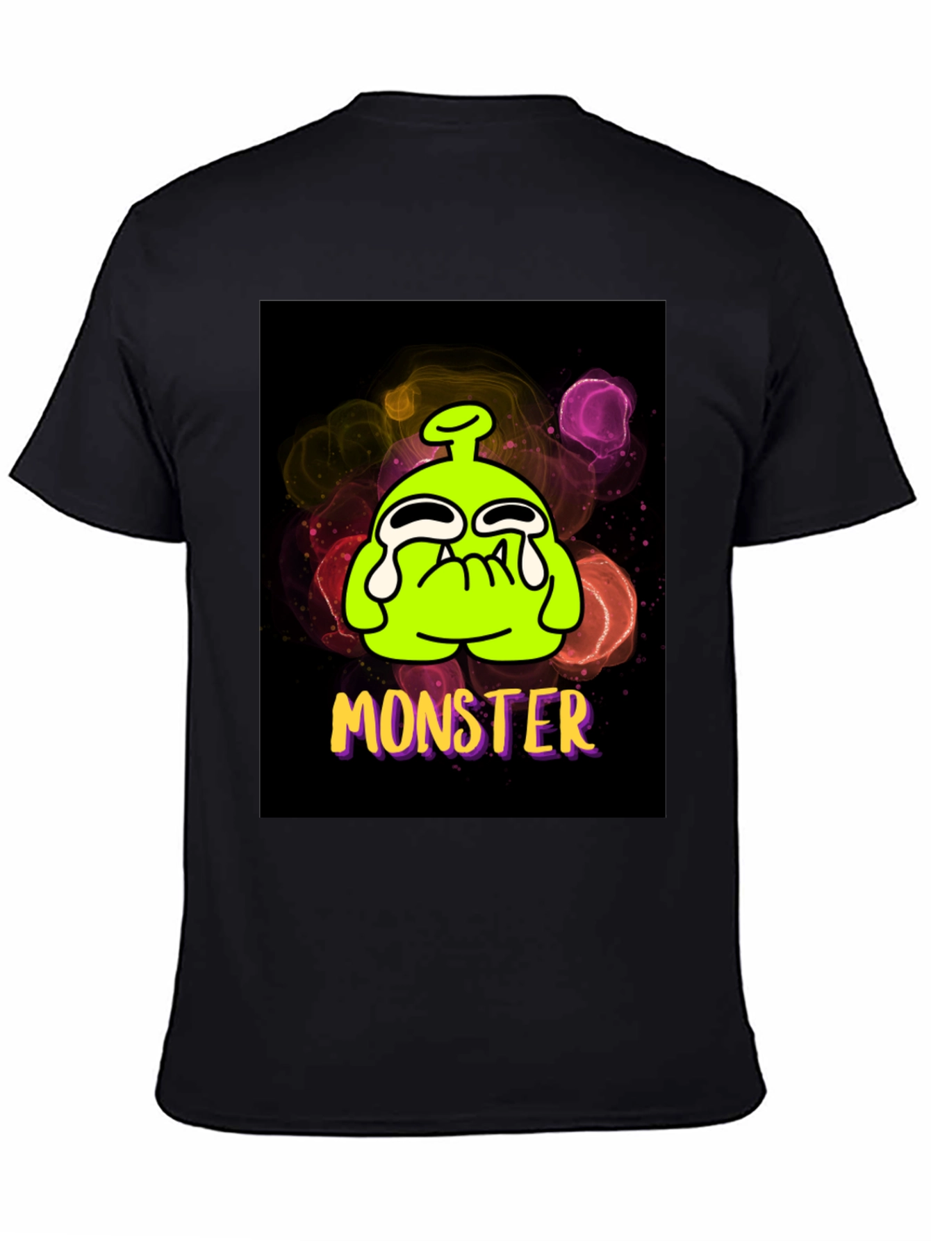 Black Monster Graphic Tee - Funny Cartoon Alien T-Shirt view 4
