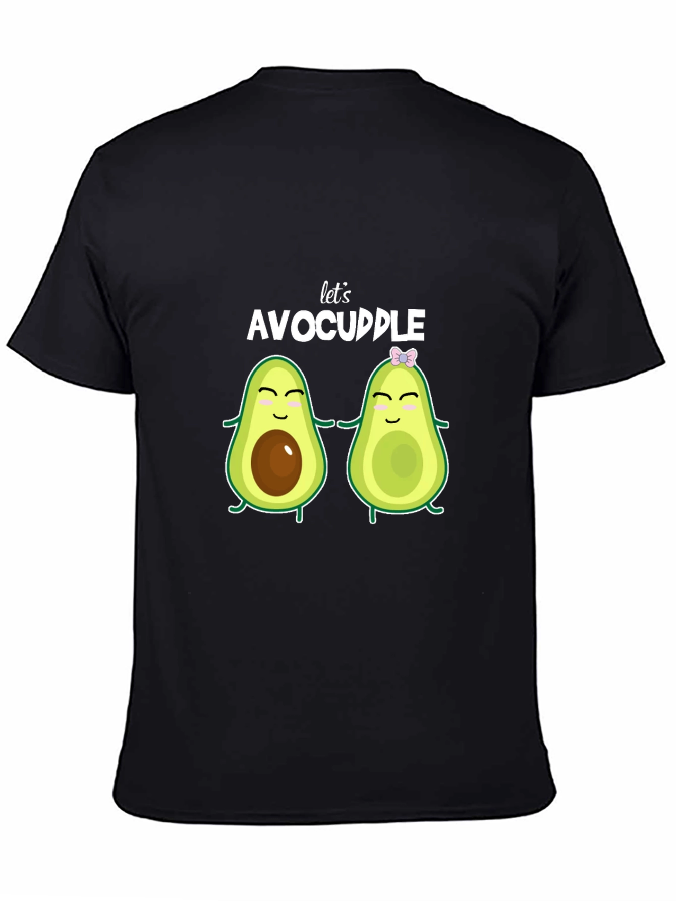 Black Let's Avocuddle Black T-Shirt view 4