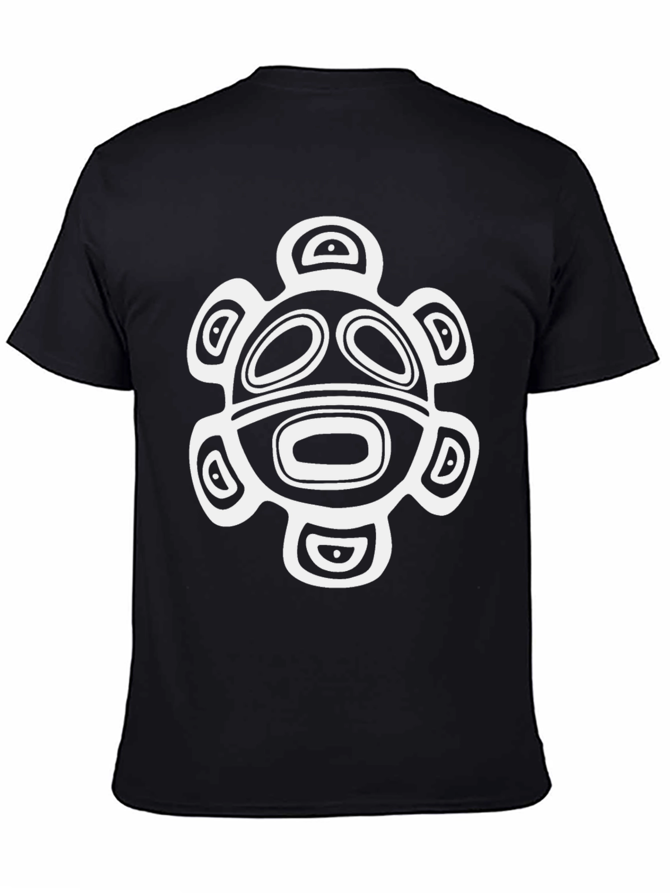 Black Tribal Turtle Graphic Tee - Men's Black T-Shirt view 4