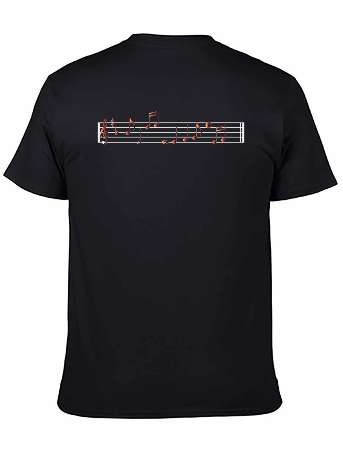 Black Musical Score T-Shirt - Classic Black Tee view 4