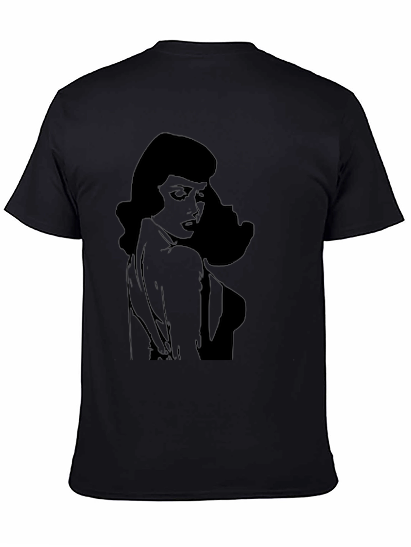 Black Retro Silhouette Graphic T-Shirt - Black view 4