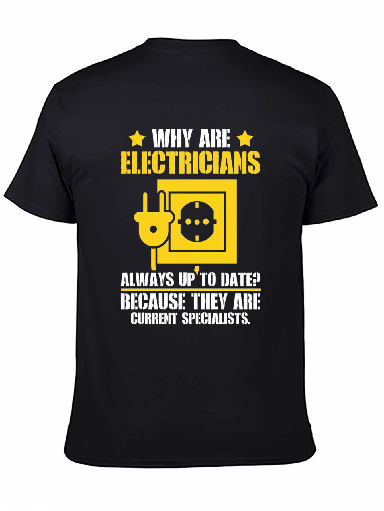 Black Electrician T-Shirt: Current Specialists view 4