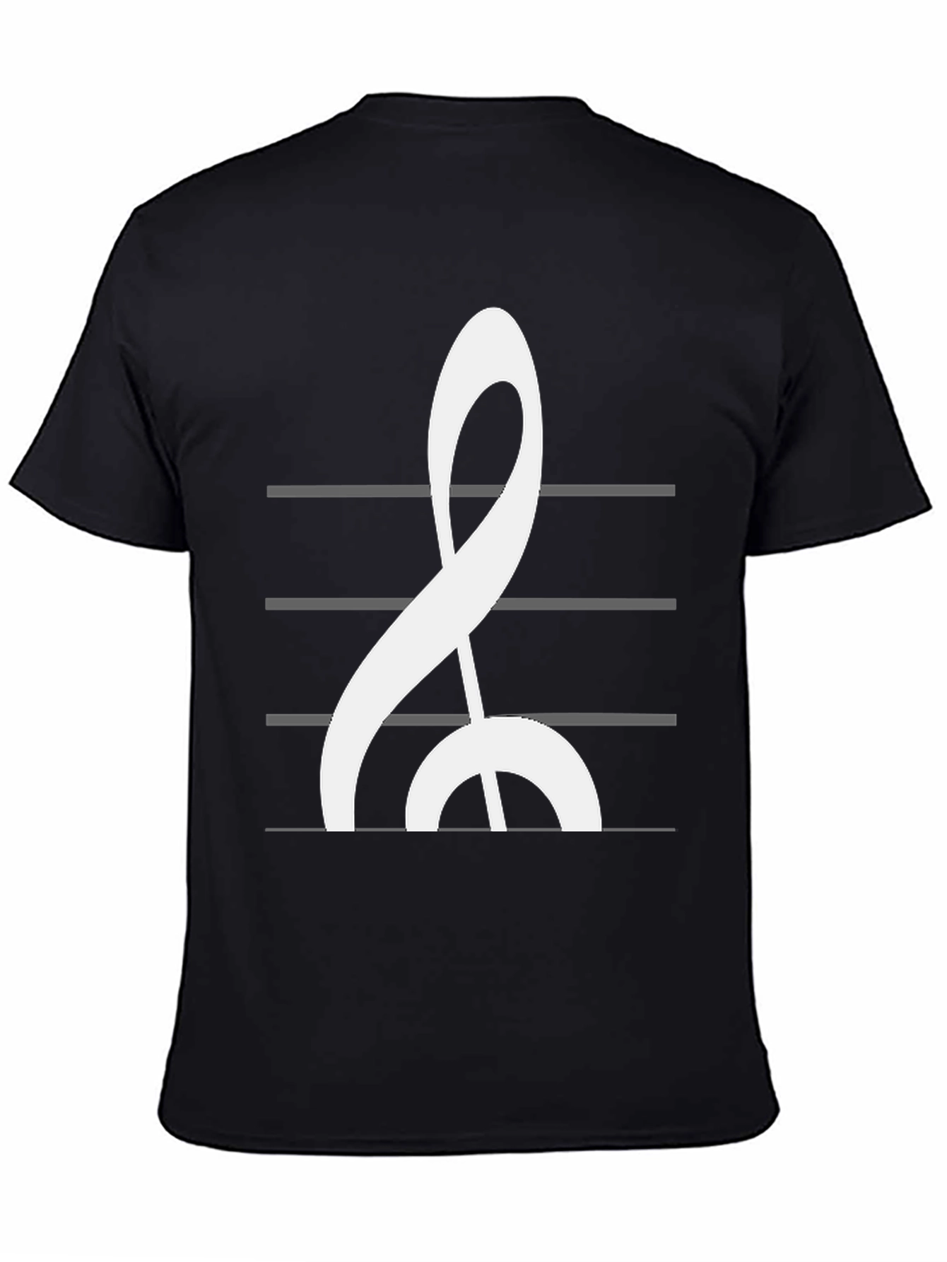 Black Musical Treble Clef Graphic Tee view 4