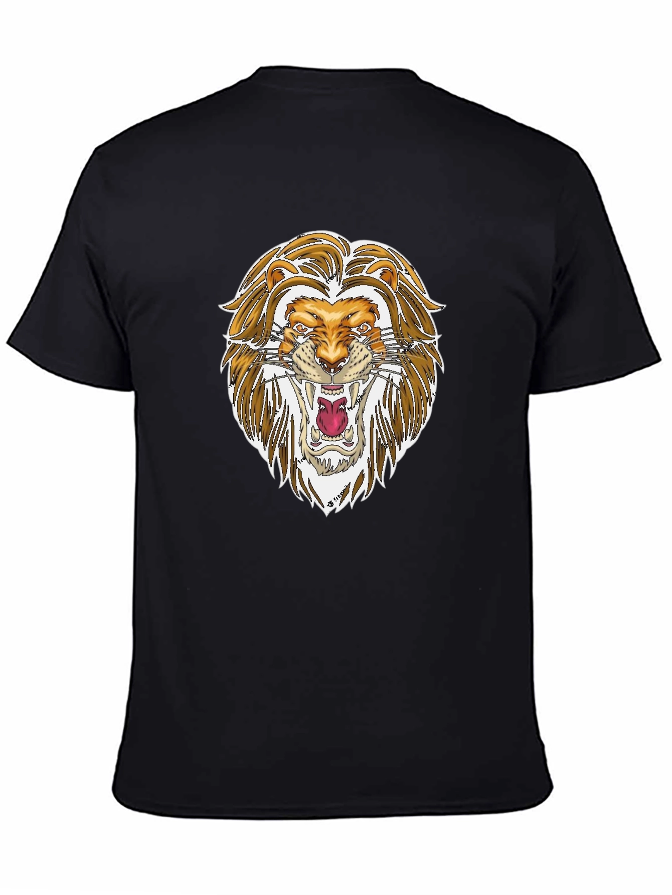 Black Lion Graphic Black T-Shirt | Bold Animal Print Tee view 4