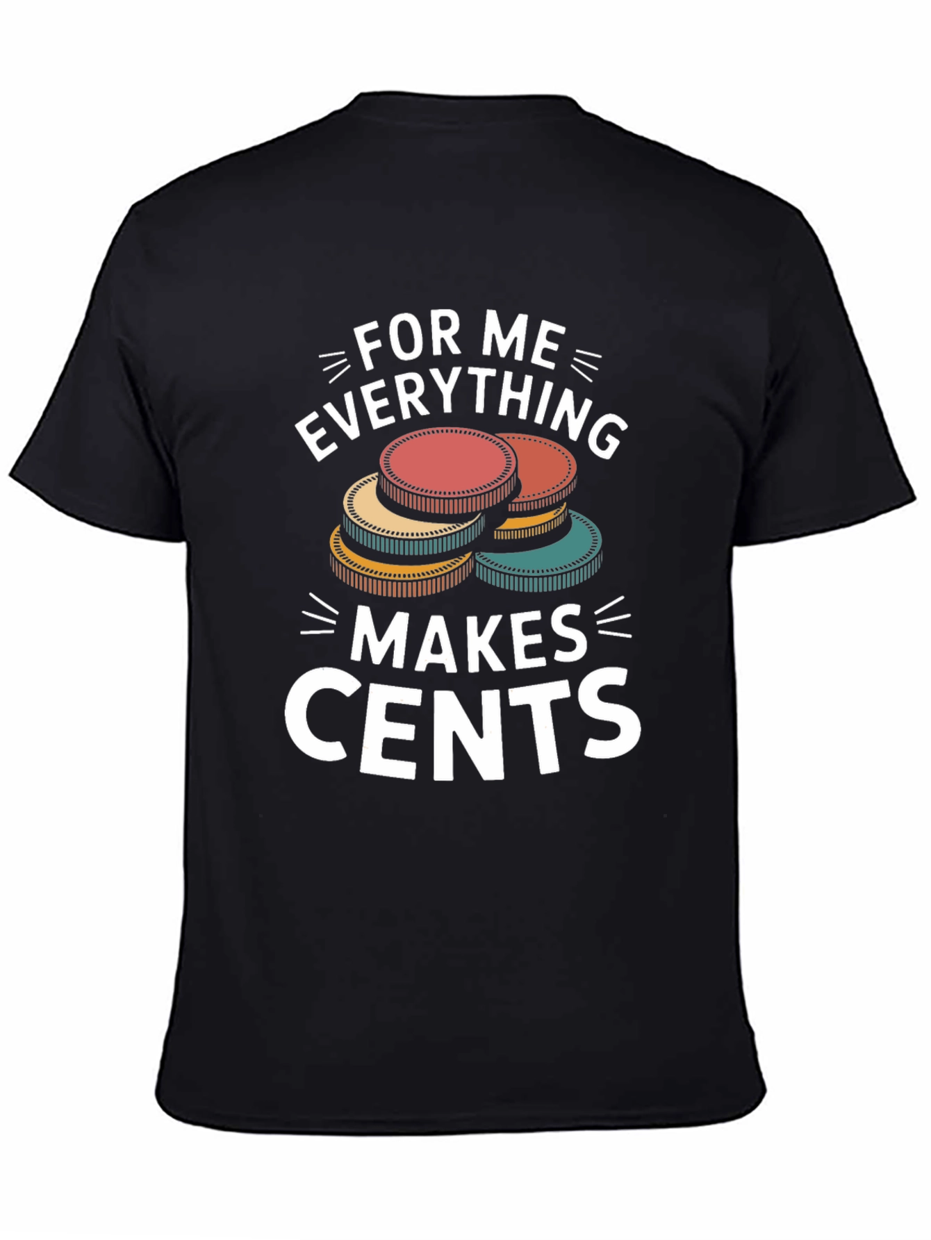 Black Funny "Makes Cents" Graphic Tee view 4