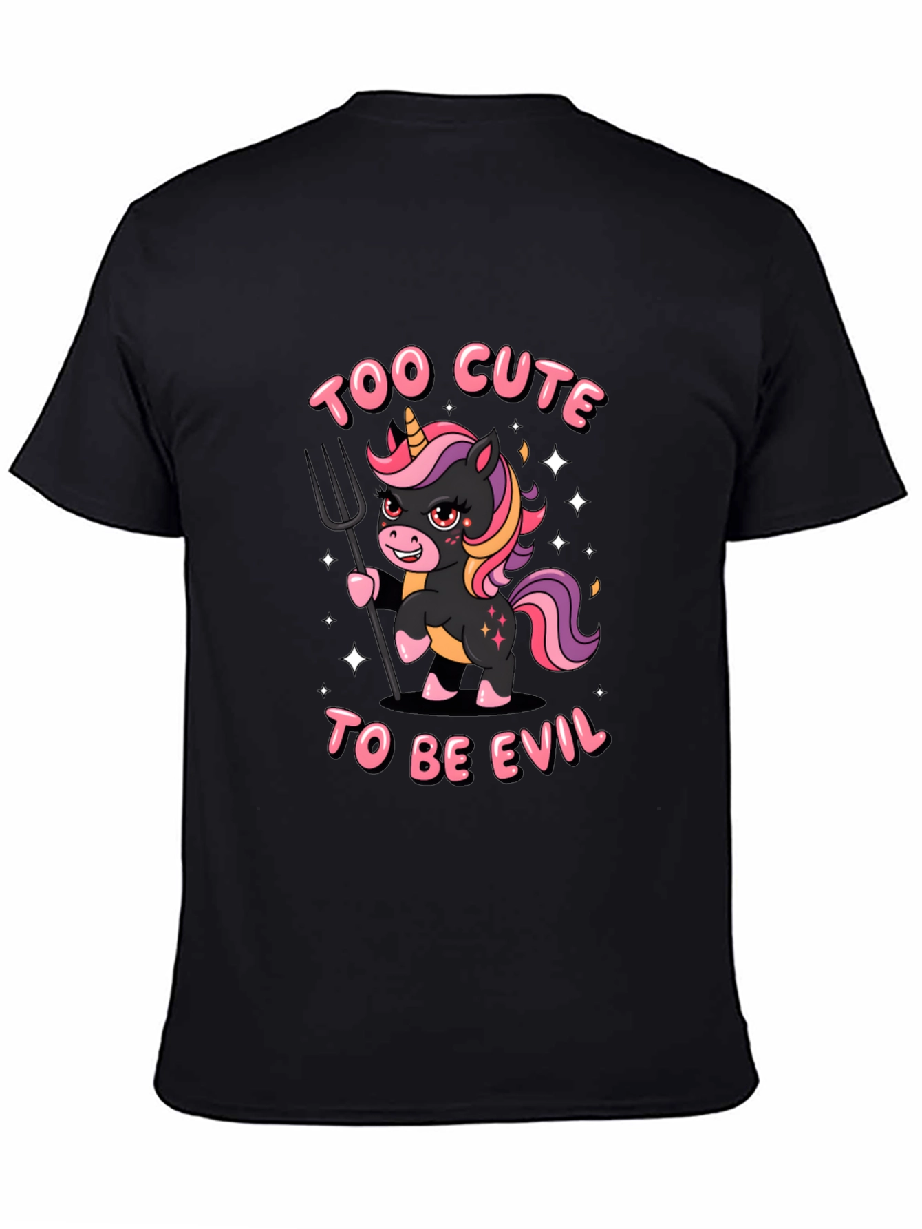 Black Too Cute To Be Evil Unisex T-Shirt view 4