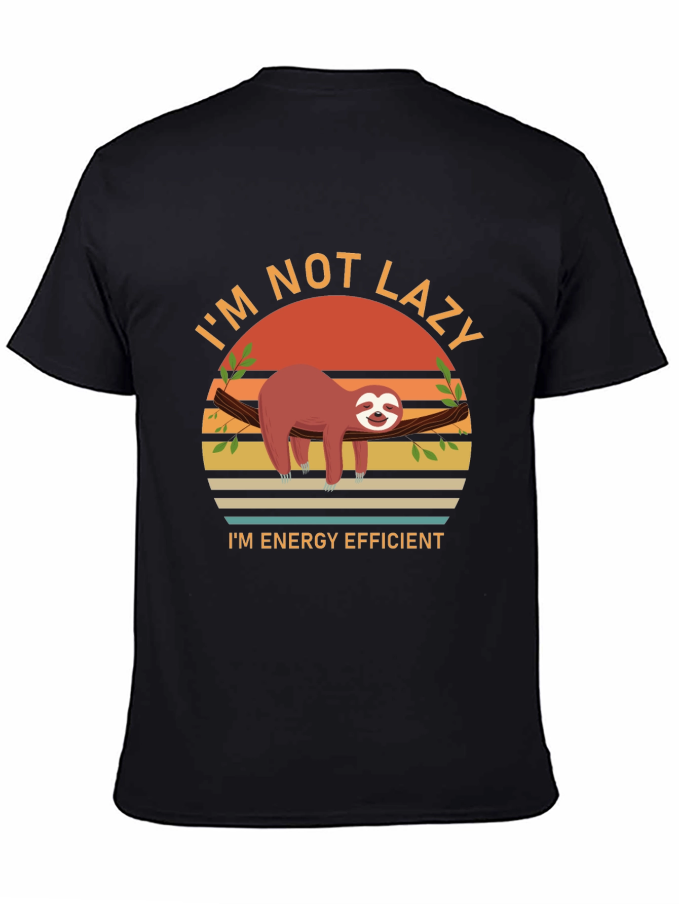 Black Sloth Energy Efficient Graphic Tee view 4