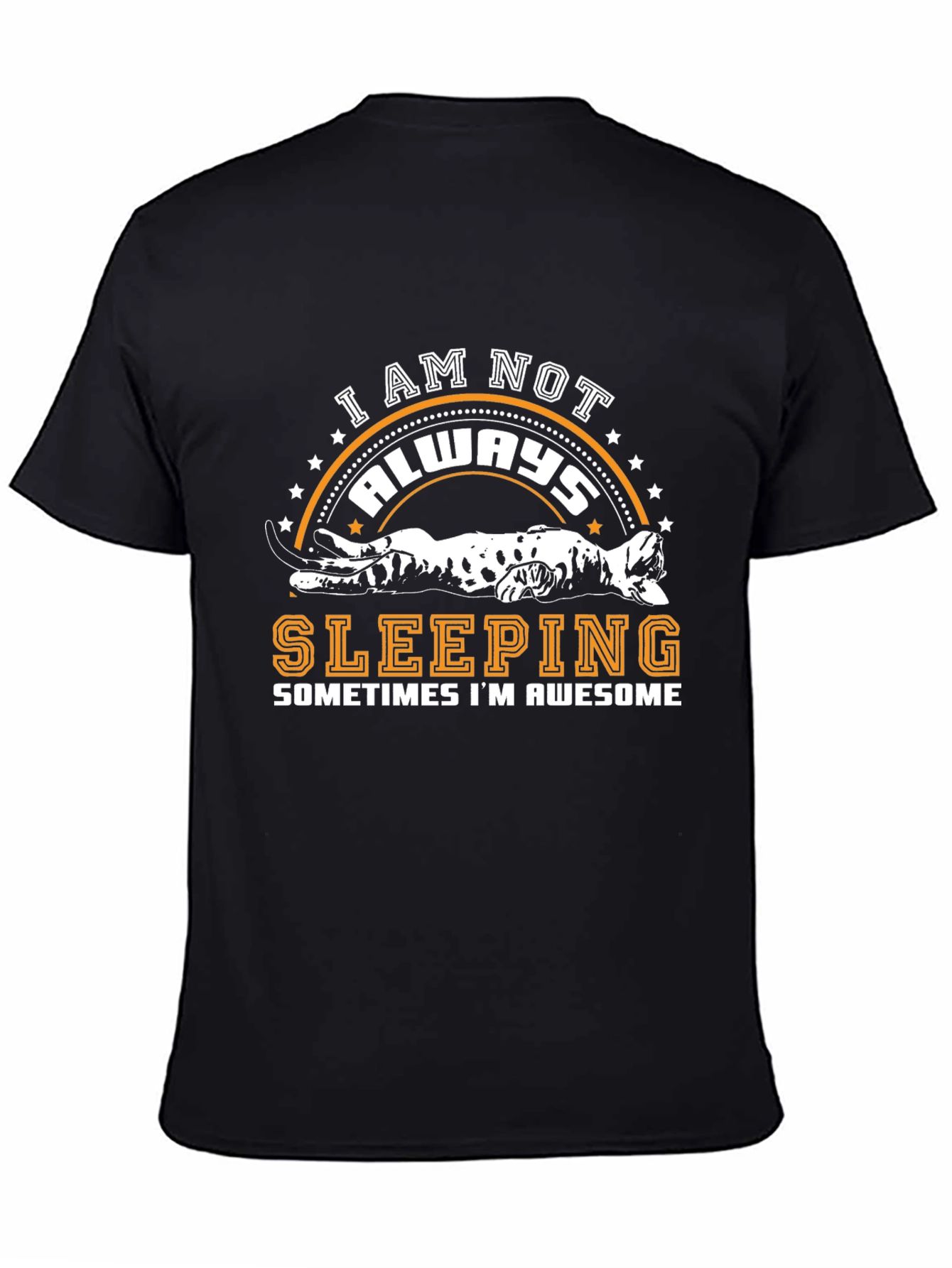 Black I Am Not Always Sleeping Cat Graphic T-Shirt view 4