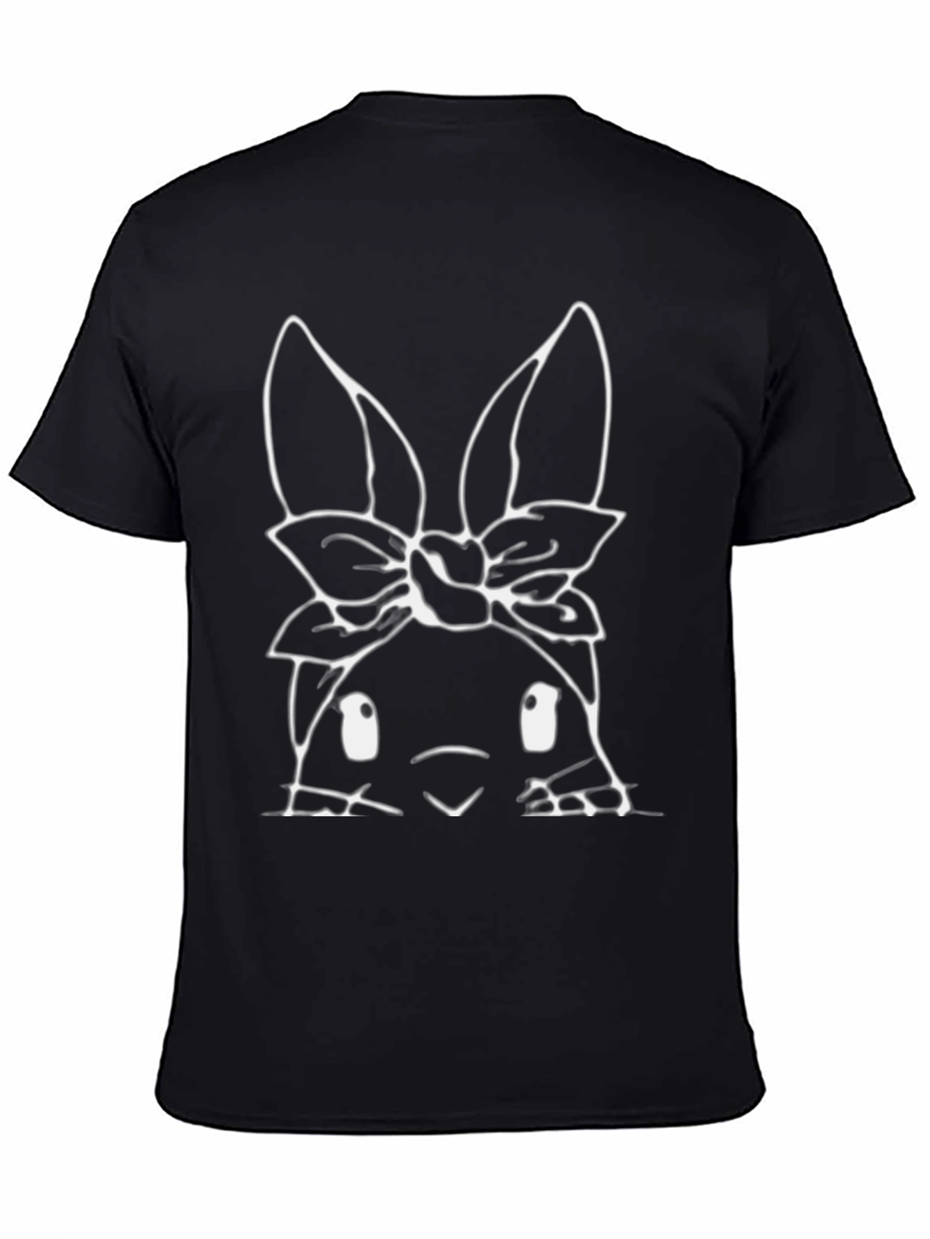 Black Bunny Headband Graphic Tee - Black view 4
