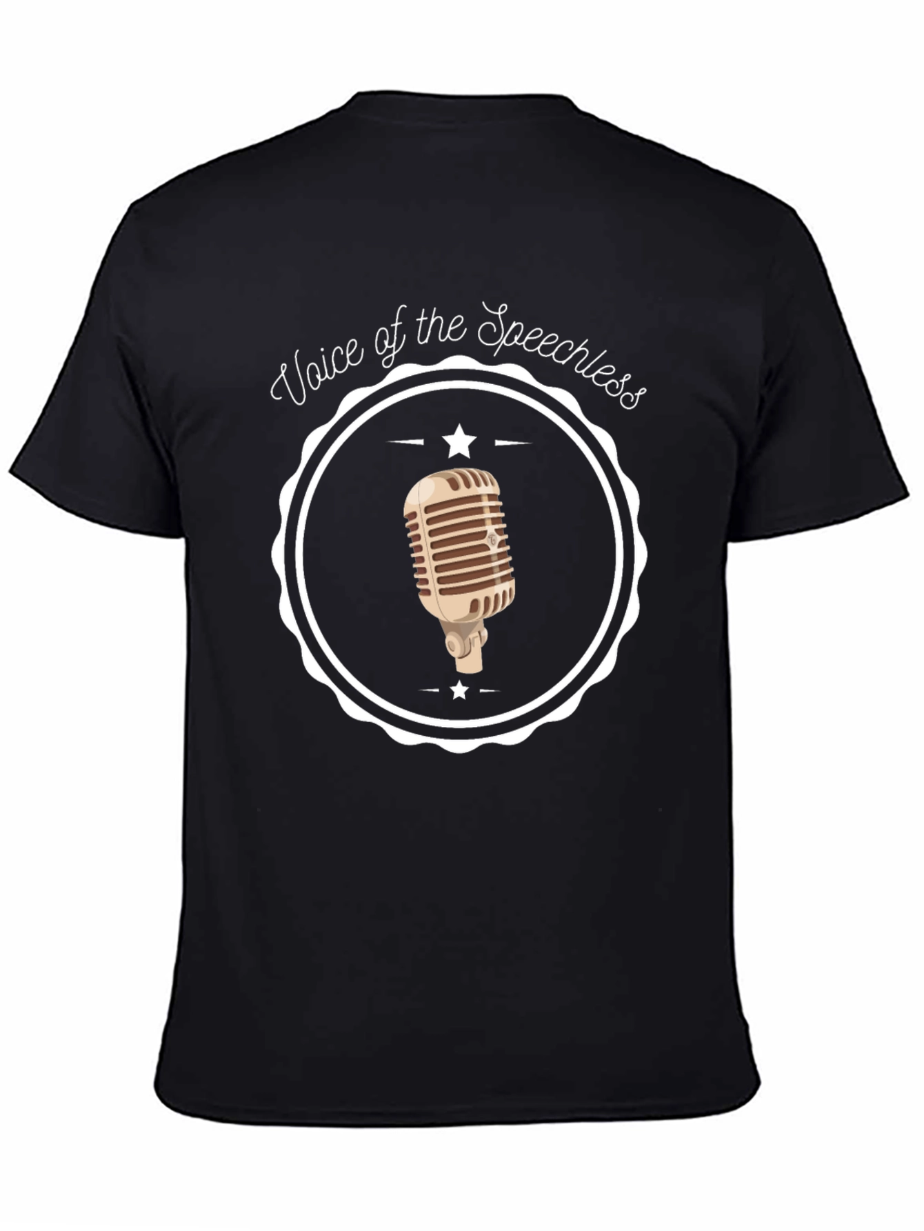 Black Voice of the Speechless Microphone Graphic Tee view 4