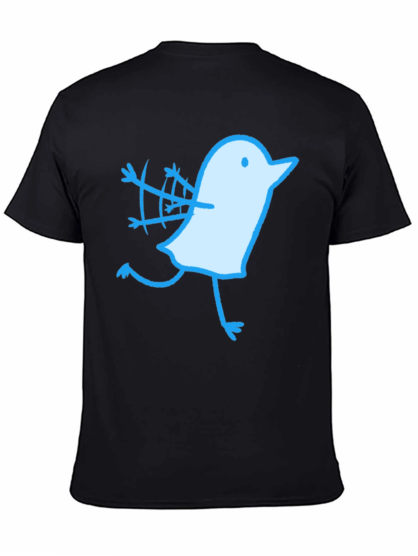 Black Novelty Bird Graphic Black T-Shirt view 4