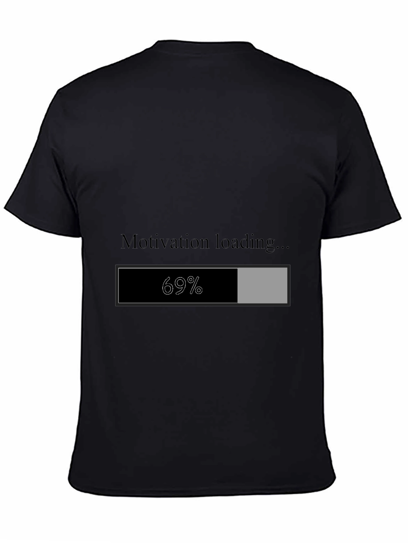 Black Motivation Loading T-Shirt view 4
