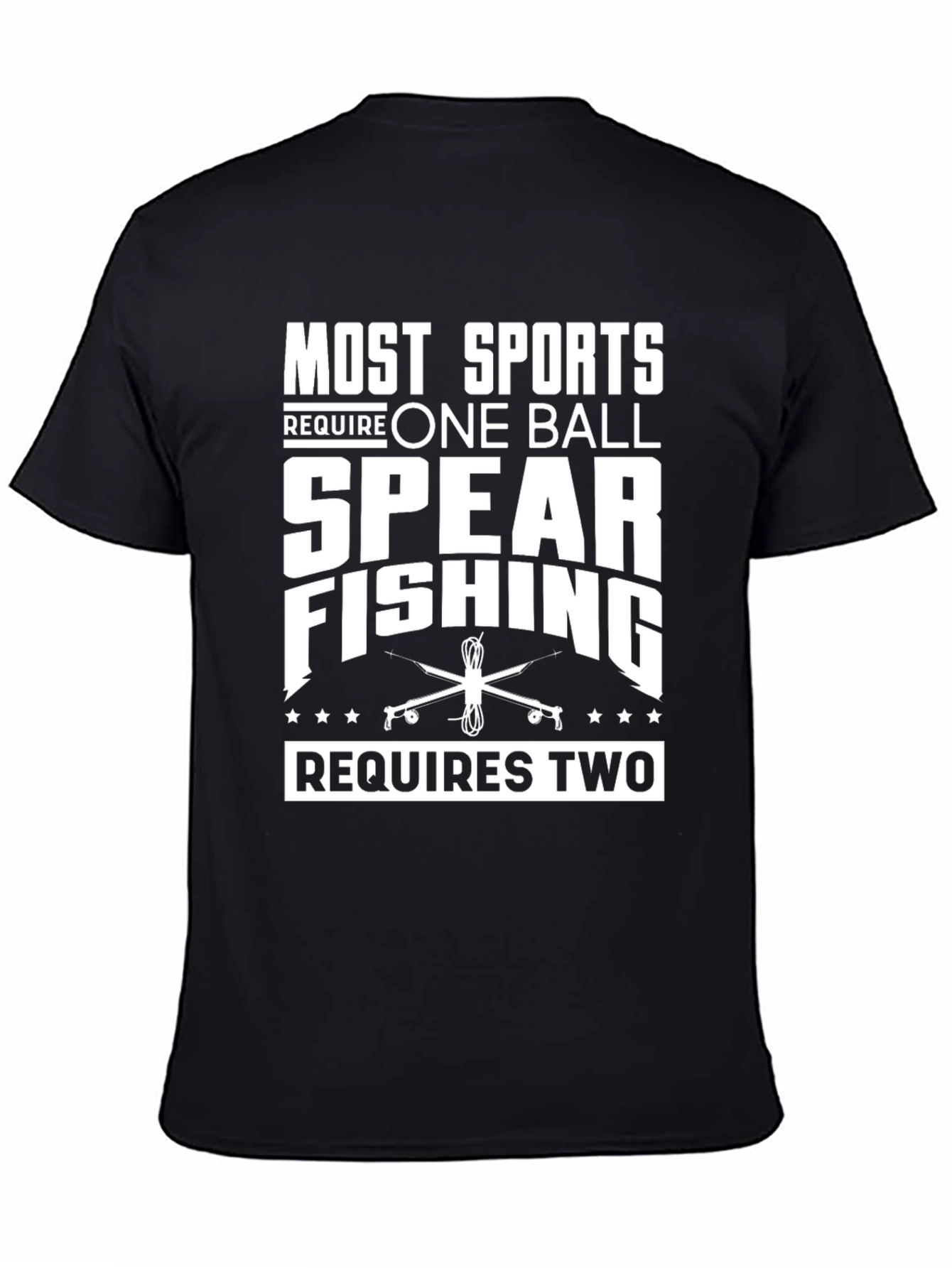 Black Spear Fishing Two Balls Graphic T-Shirt view 4