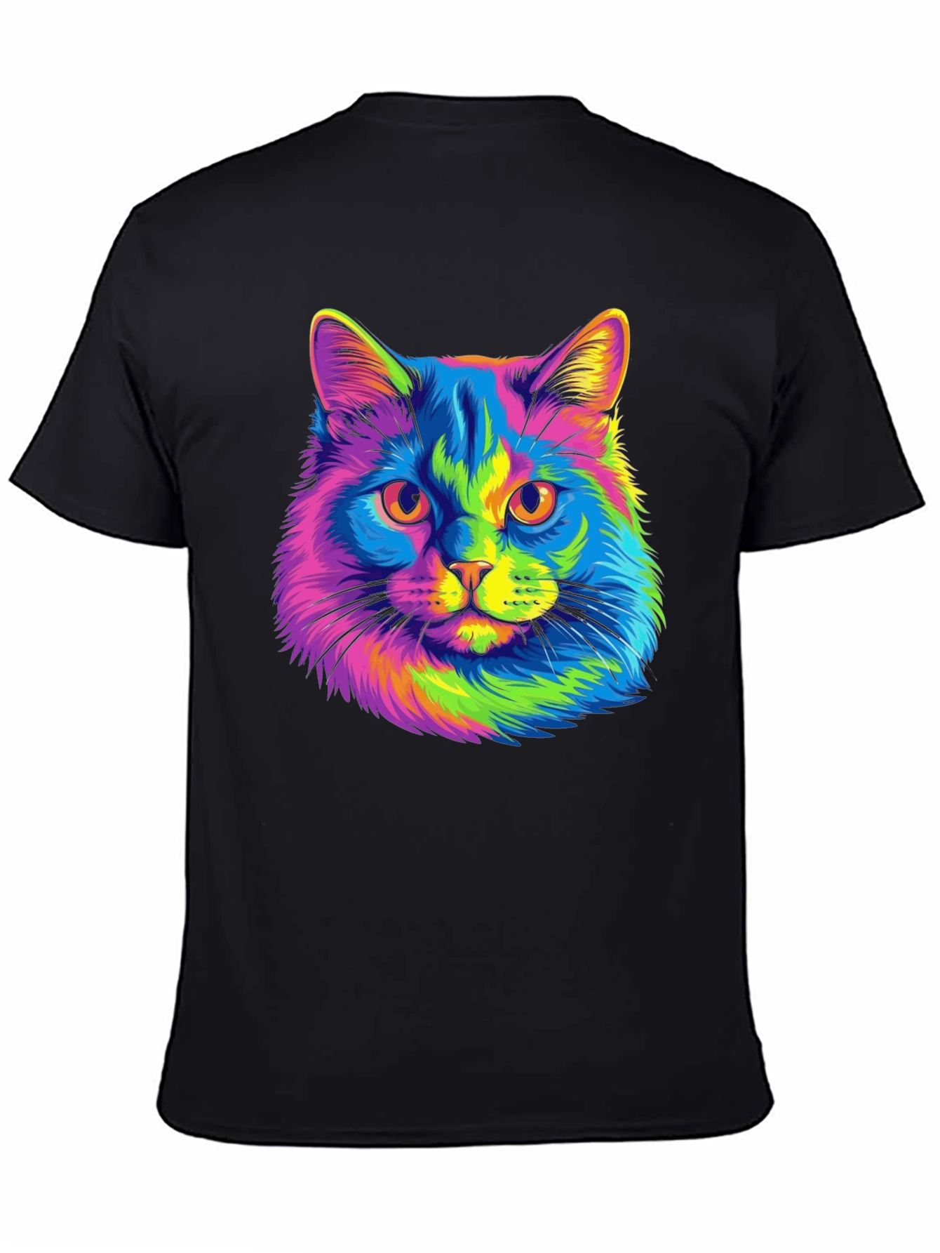 Black Rainbow Cat Graphic T-Shirt view 4