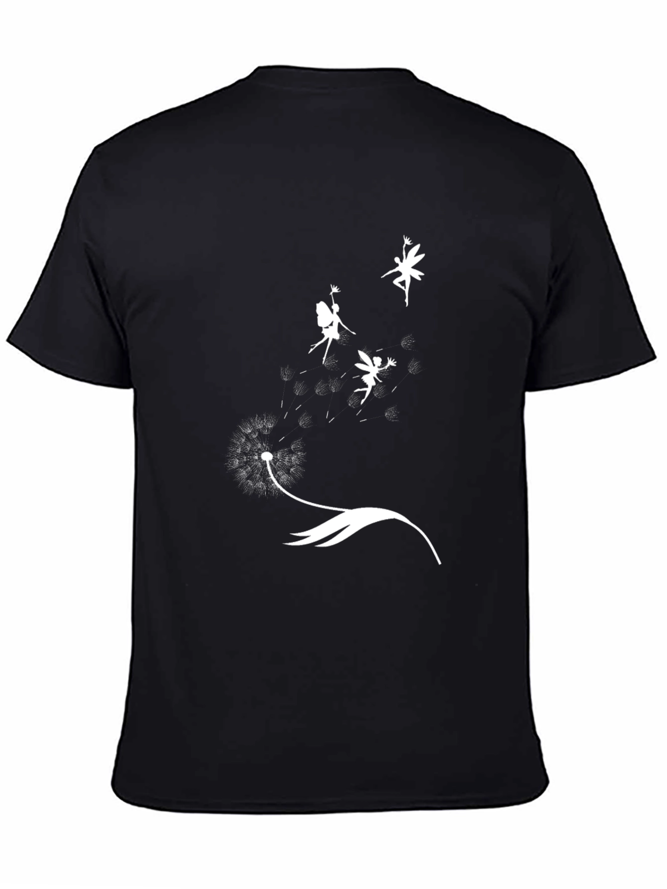 Black Dandelion Fairy Graphic Tee - Black Cotton Blend view 4