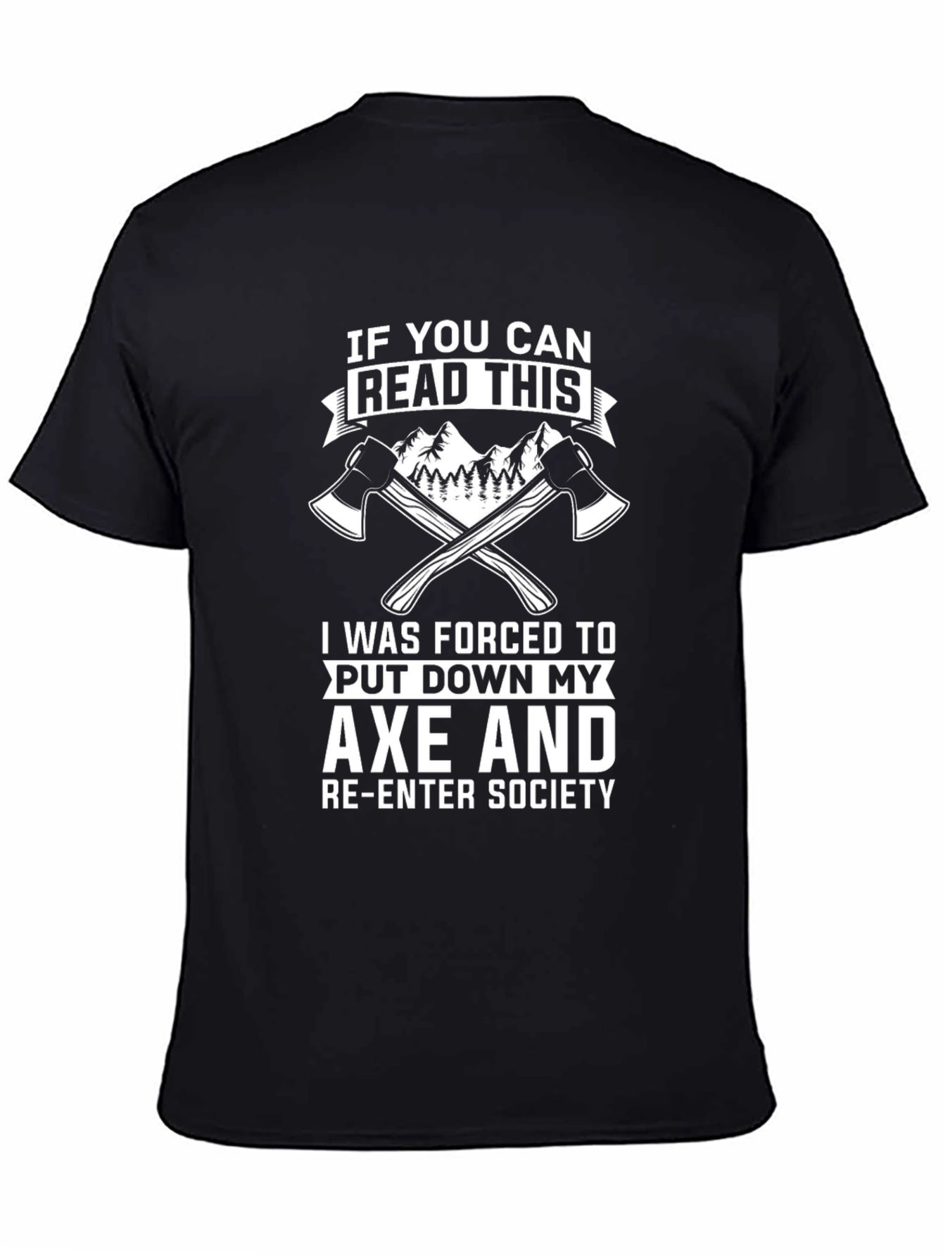 Black Funny Axe Lumberjack T-Shirt view 4