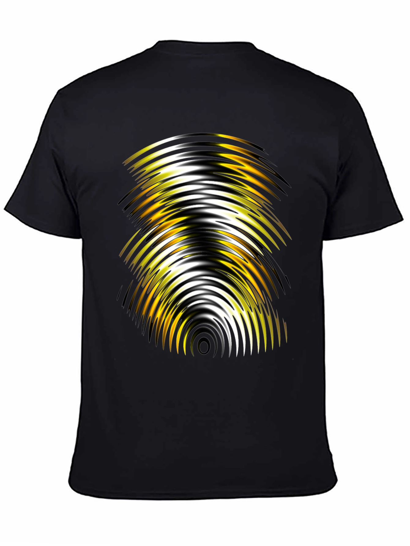Black Abstract Graphic Print Men's Black T-Shirt view 4