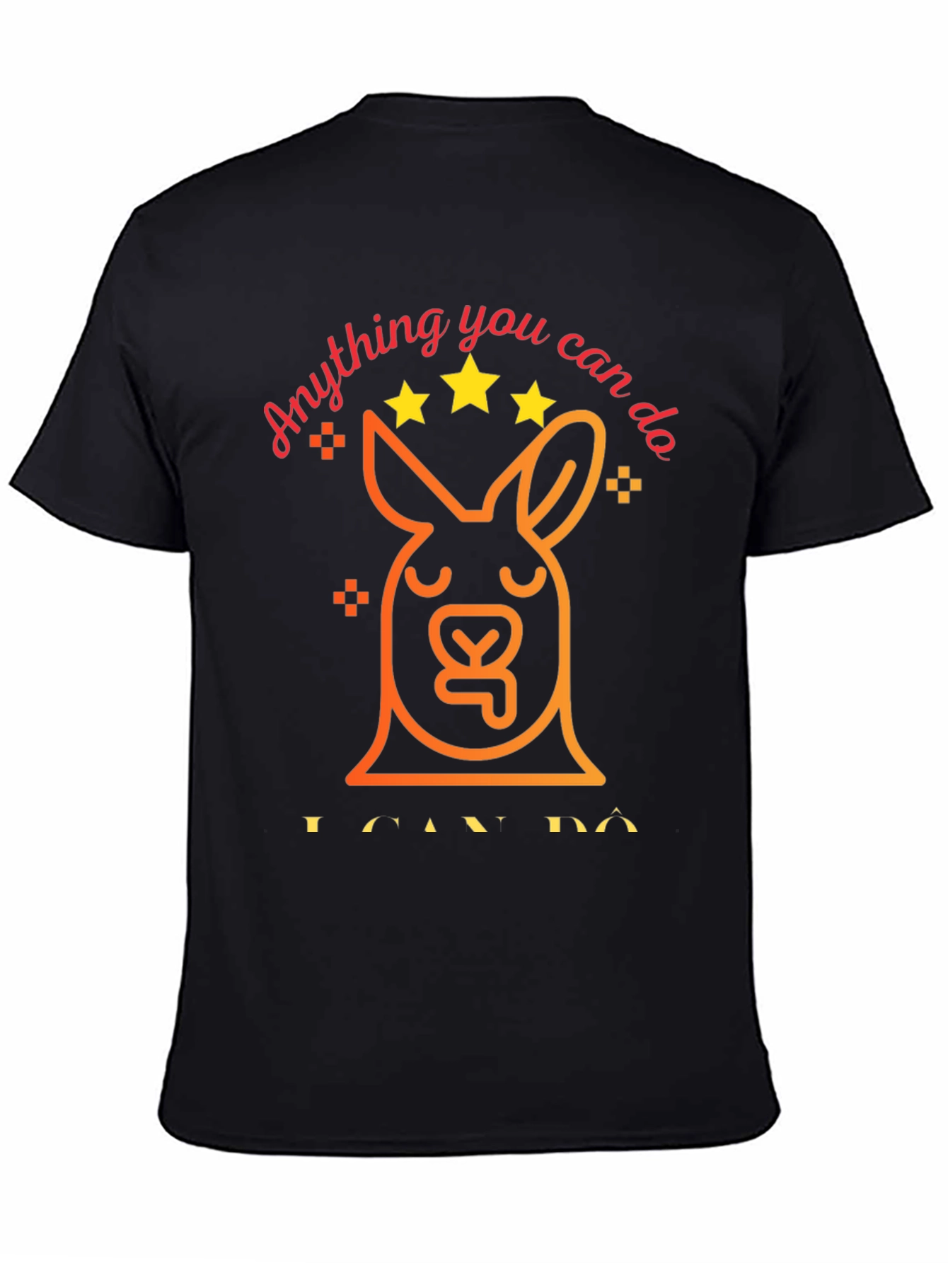 Black Funny Kangaroo Graphic T-Shirt - Anything You Can Do view 4