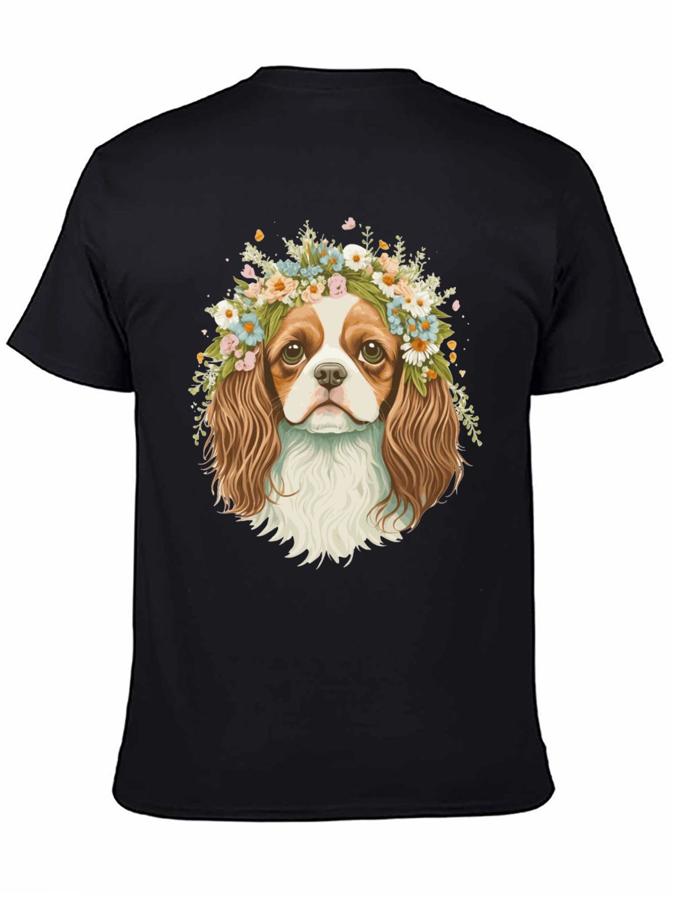 Dog with Flower Crown Graphic Tee - 4