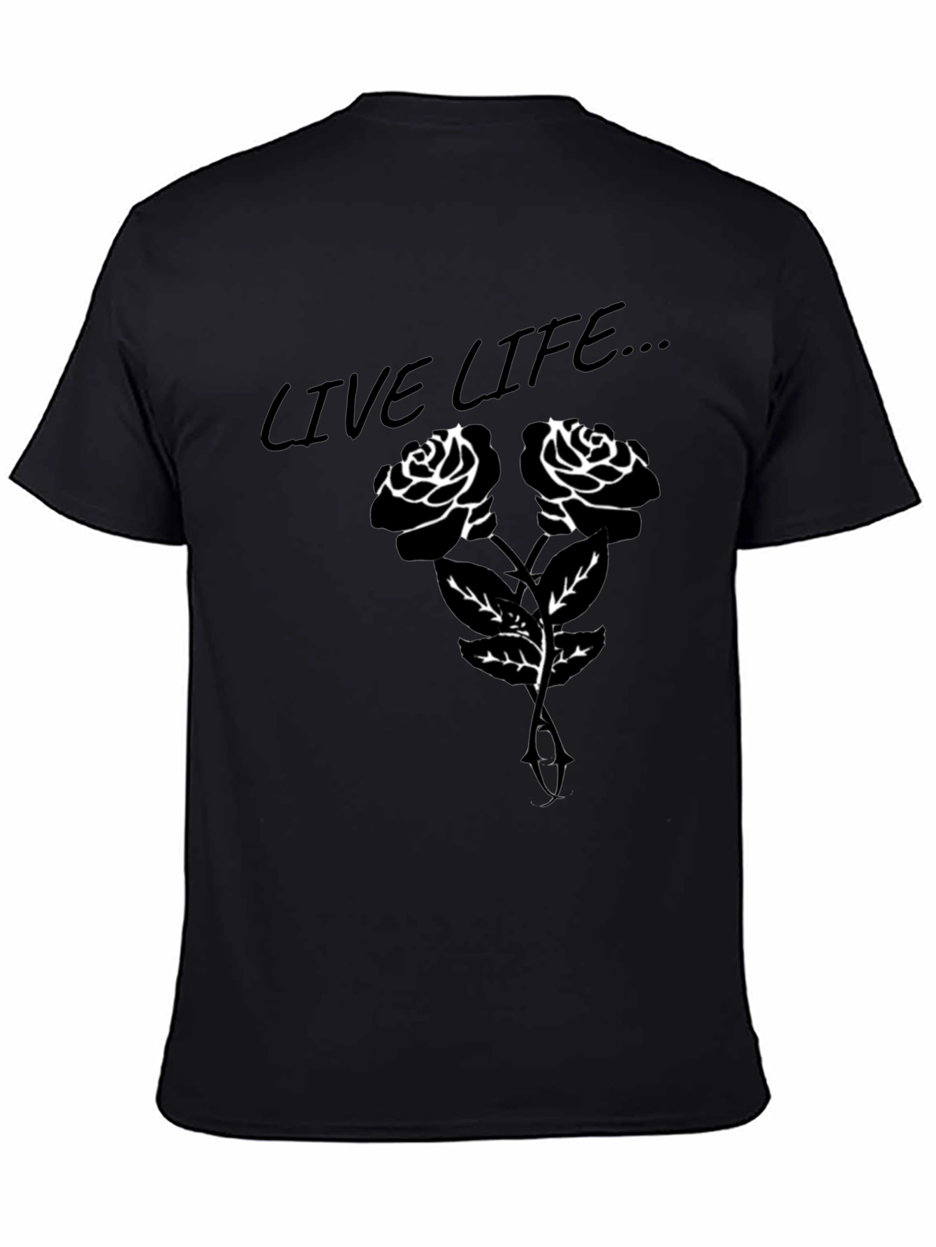 Black Live Life Rose Graphic T-Shirt view 4