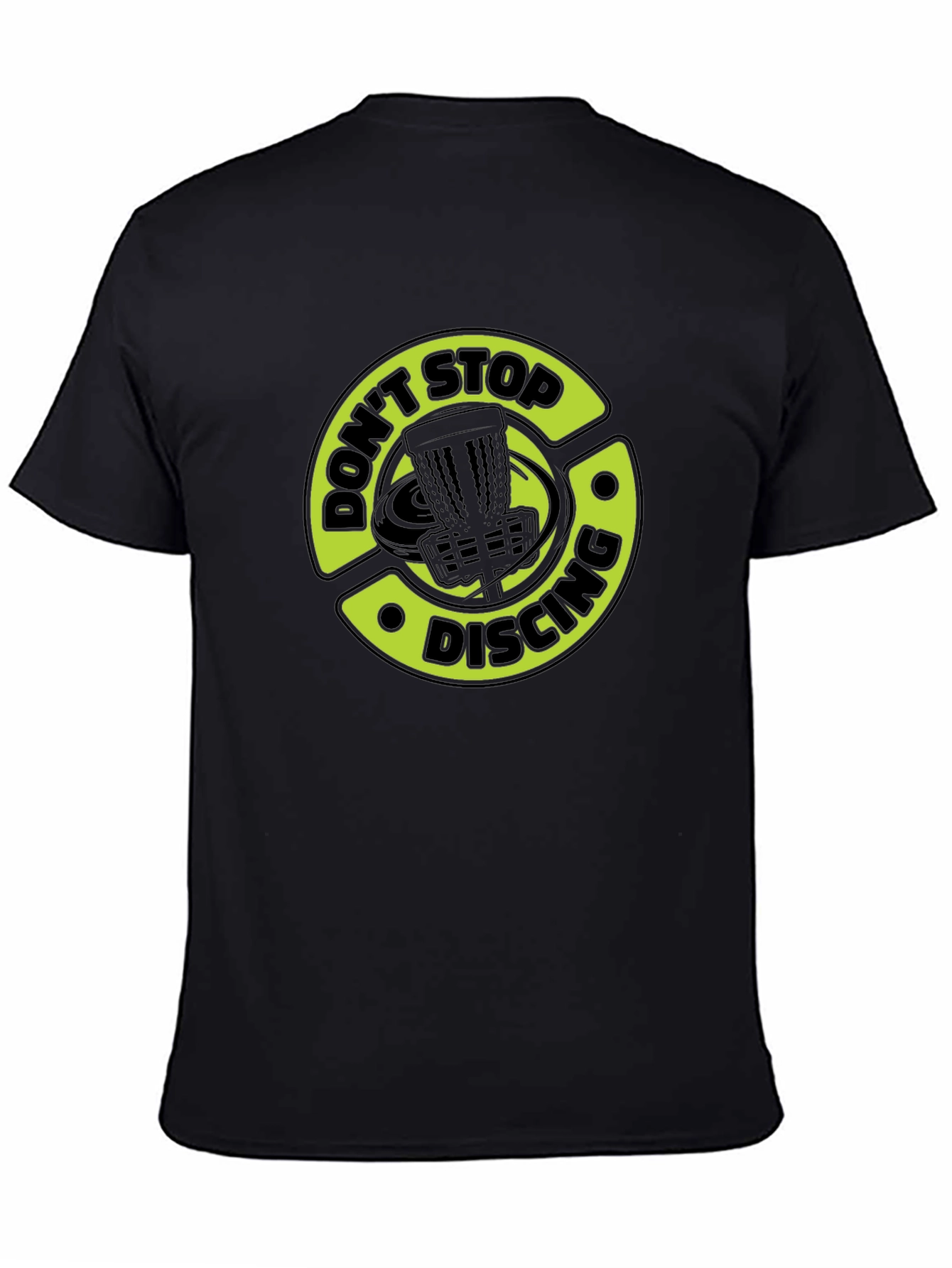 Black Don't Stop Discing T-Shirt, Disc Golf Apparel view 4
