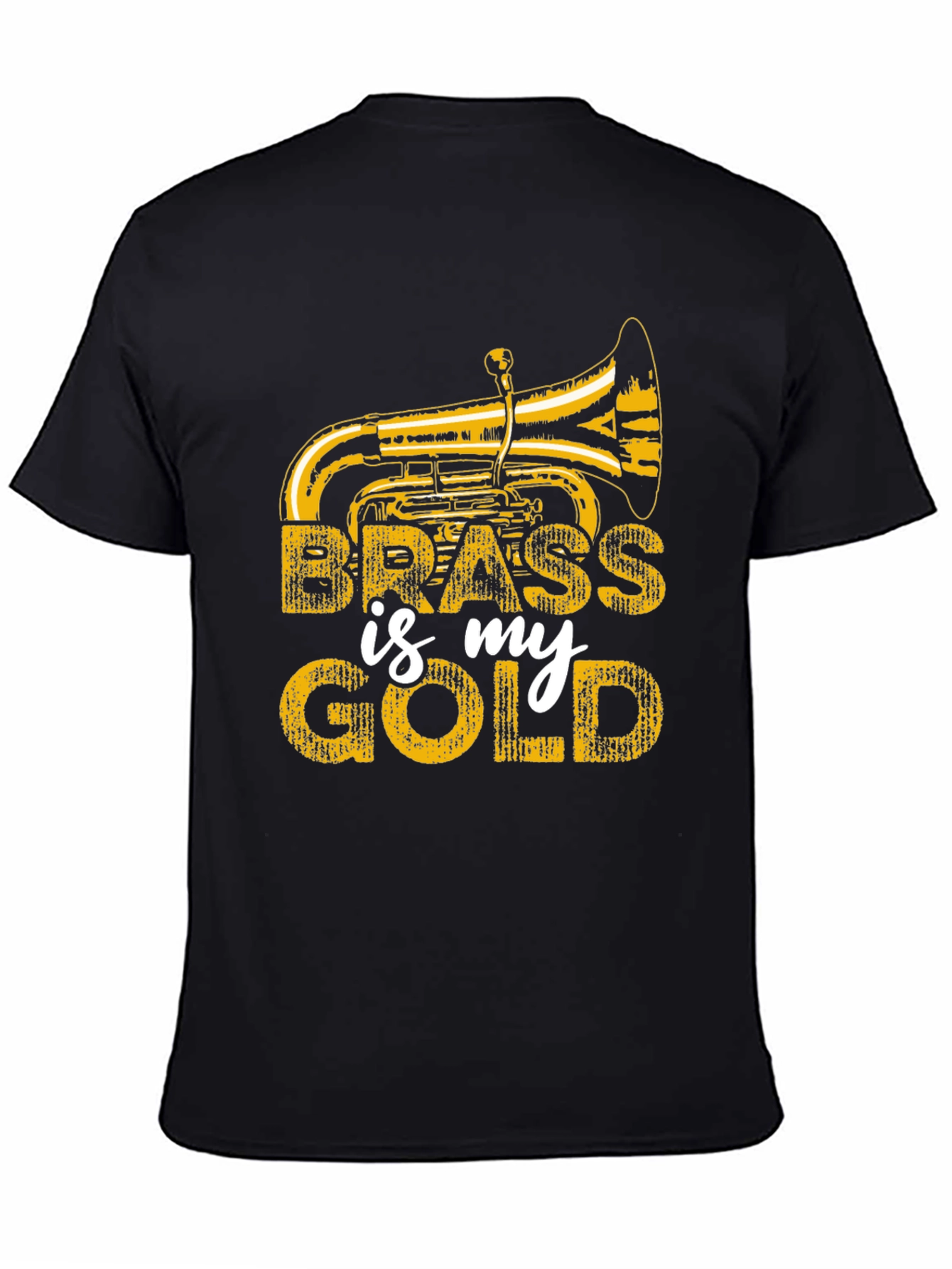 Black Brass is My Gold Tuba Player T-Shirt view 4