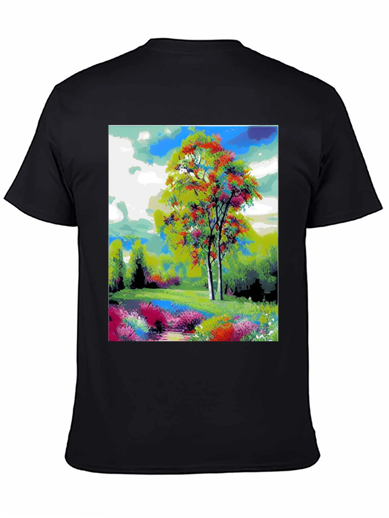 Black Nature Art T-Shirt view 4