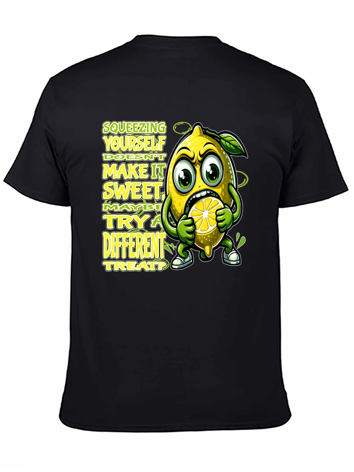 Black Lemon Graphic Tee: Squeezing Yourself Doesn't Make It Sweet view 4