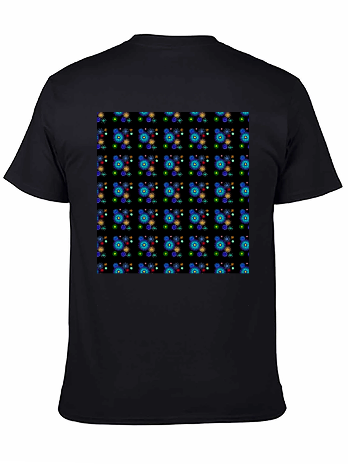 Black Patterned Black Tee - Bold and Unique Design view 4