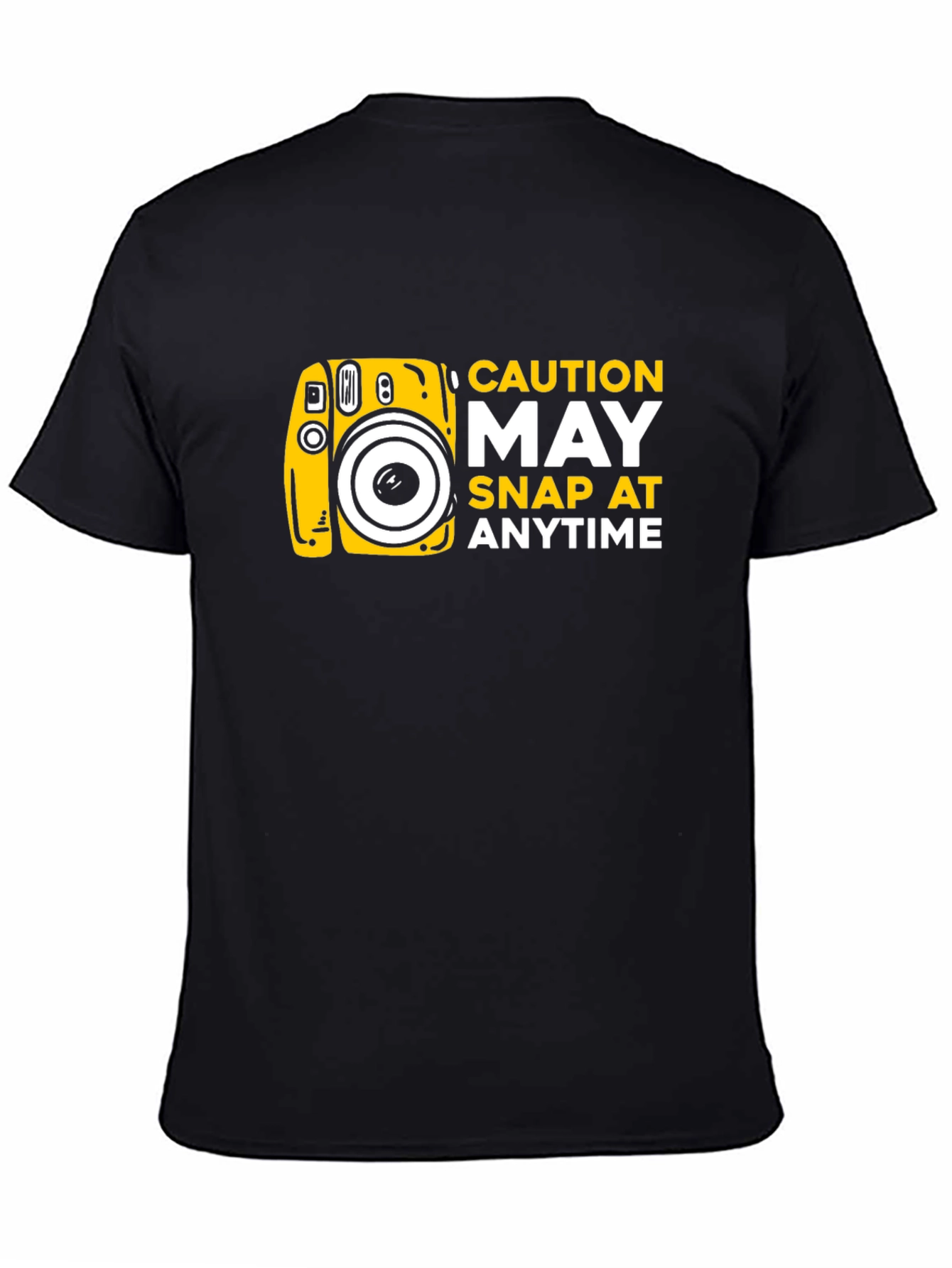 Black Caution May Snap At Anytime T-Shirt view 4