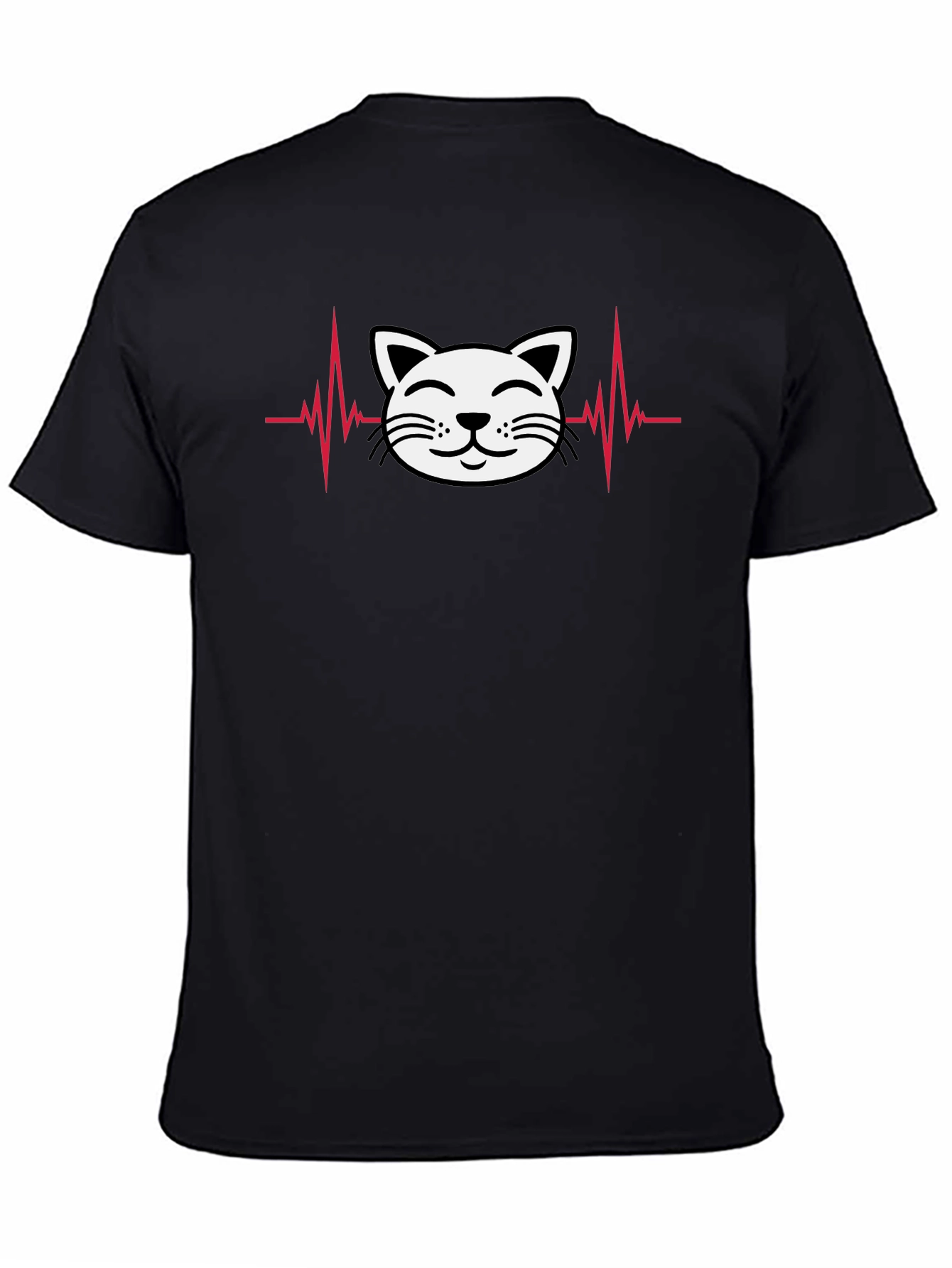 Black Cat Heartbeat T-Shirt - Cute & Stylish! view 4