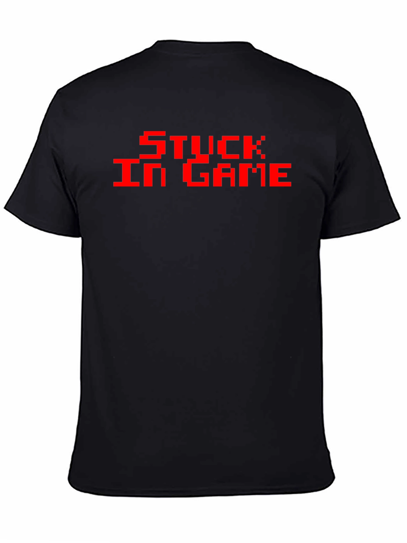 Black Stuck In Game Pixel T-Shirt - Gamer Apparel view 4