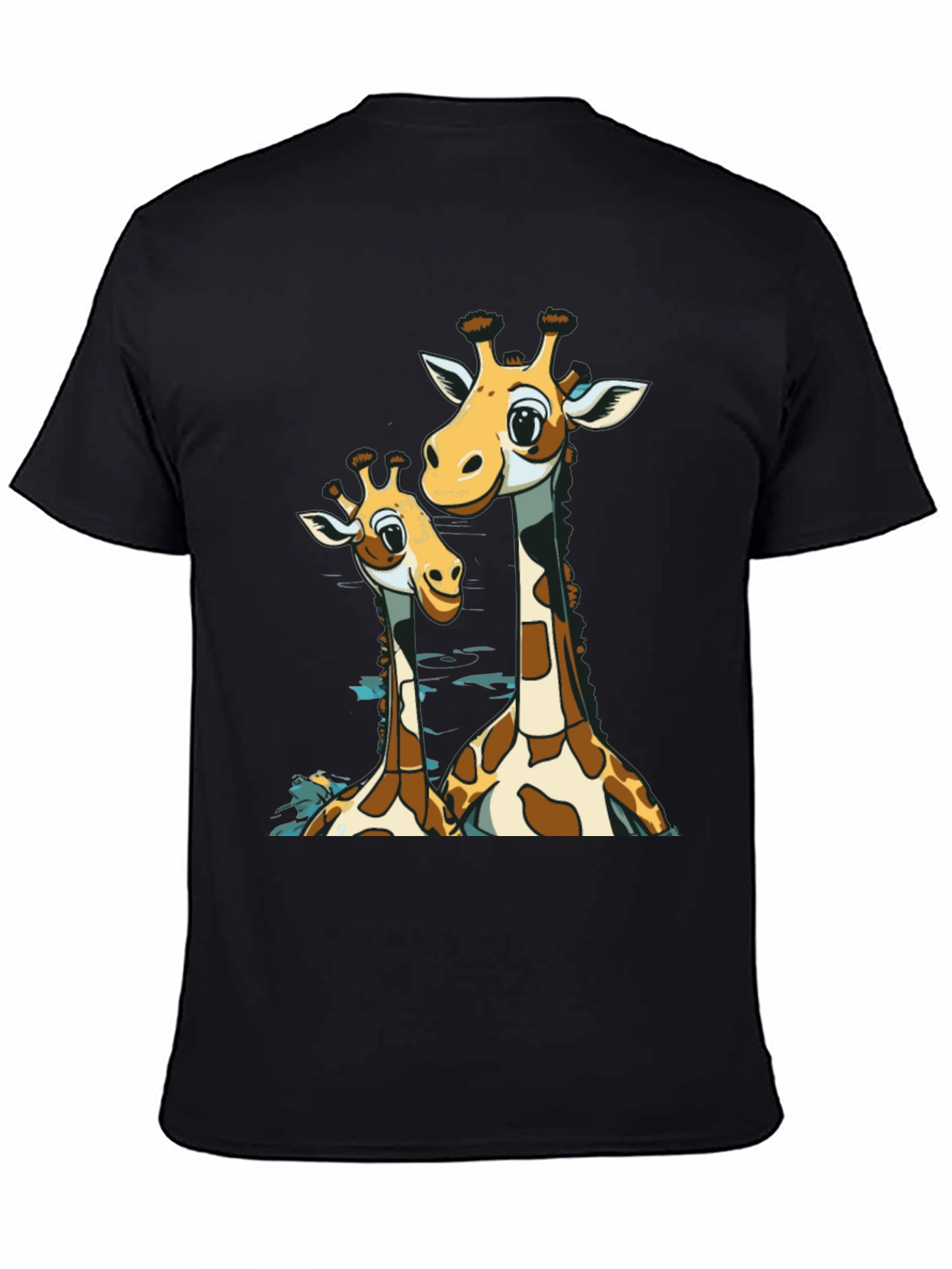 Black Giraffe Lover Black T-Shirt view 4