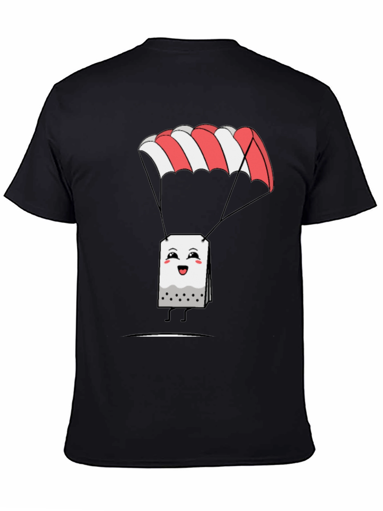 Black Parachute Tea Bag Graphic T-Shirt view 4