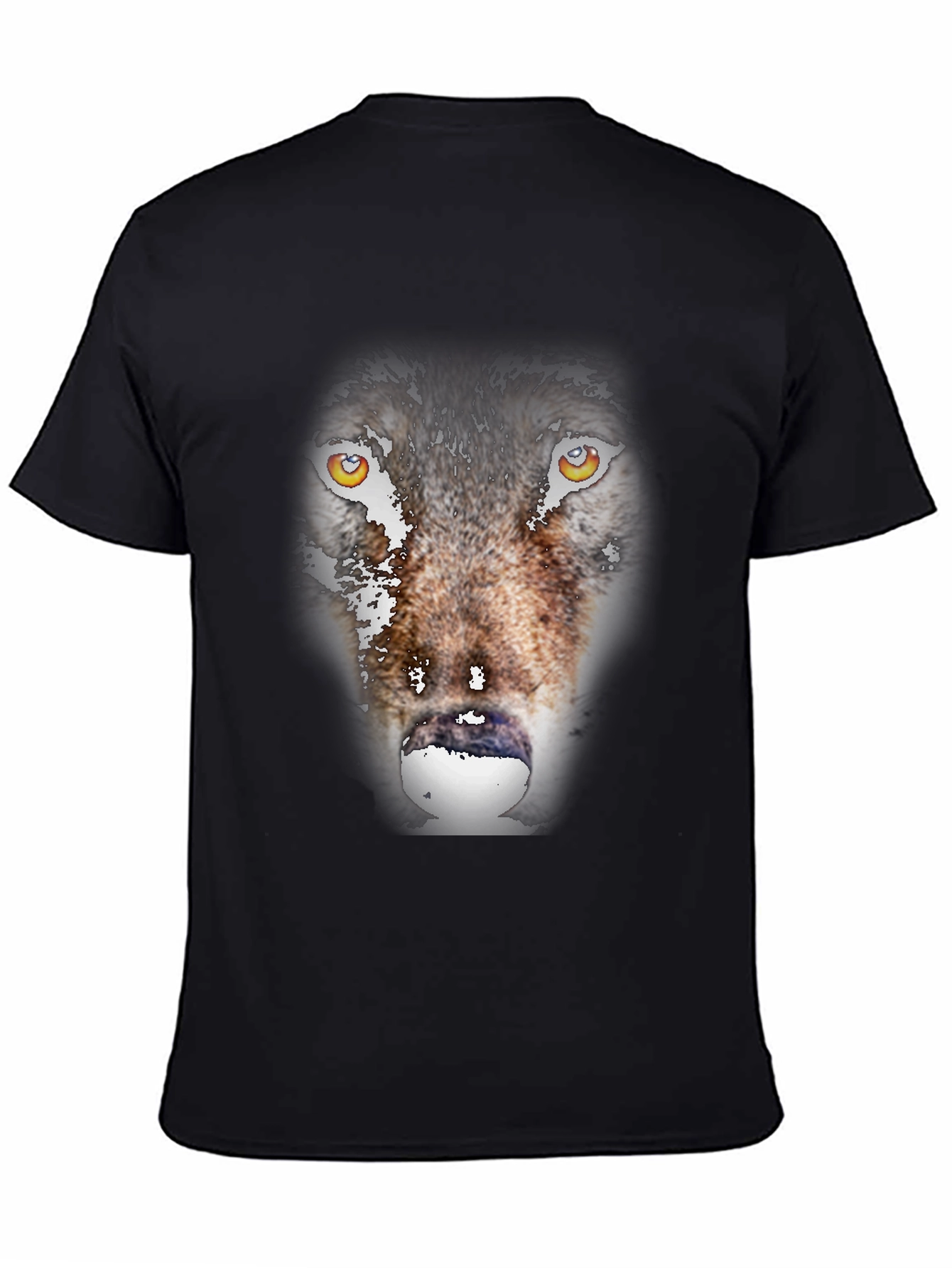 Black Wolf Graphic Print Black T-Shirt view 4