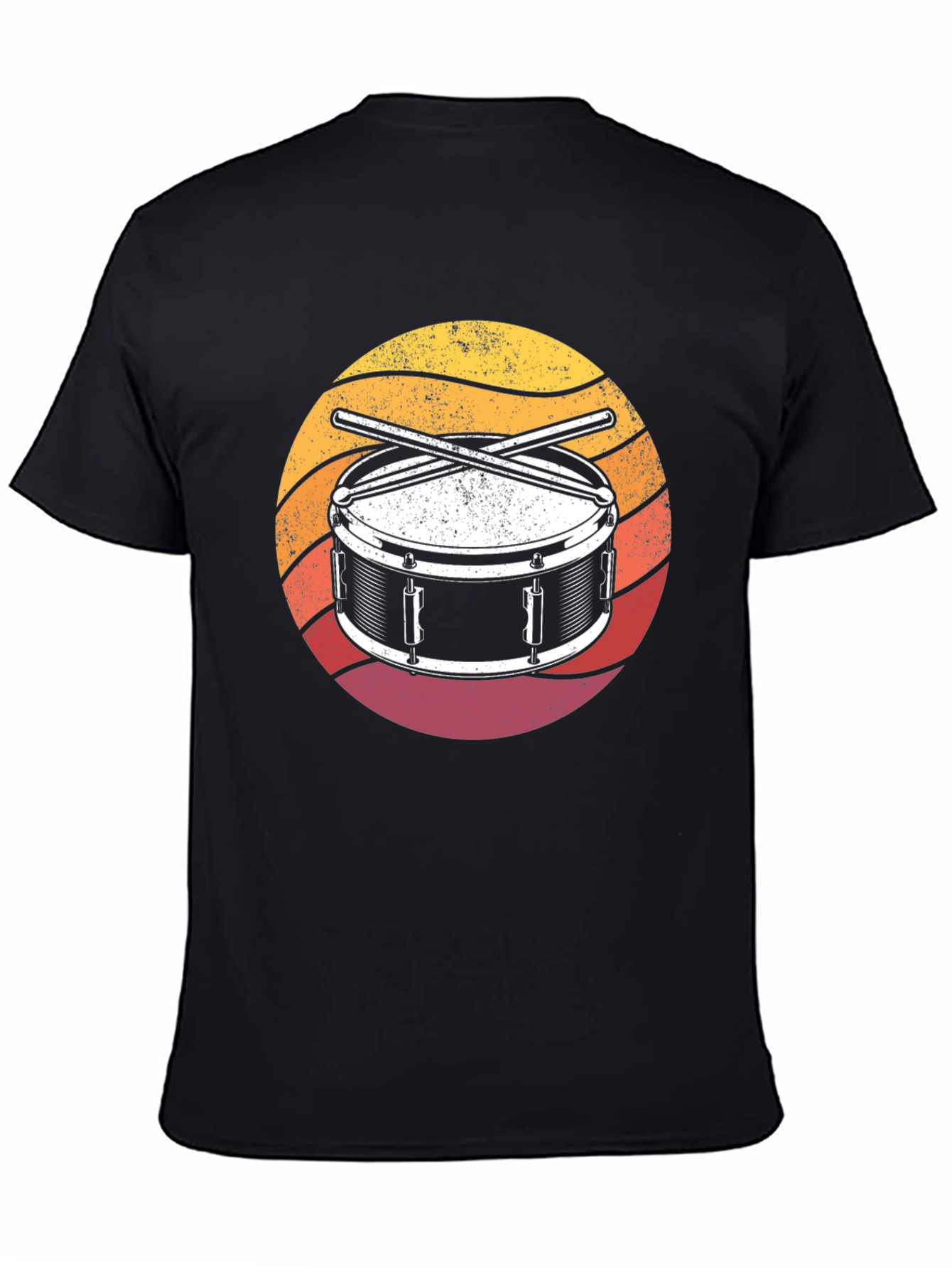 Black Drum Kit Sunset Graphic T-Shirt view 4