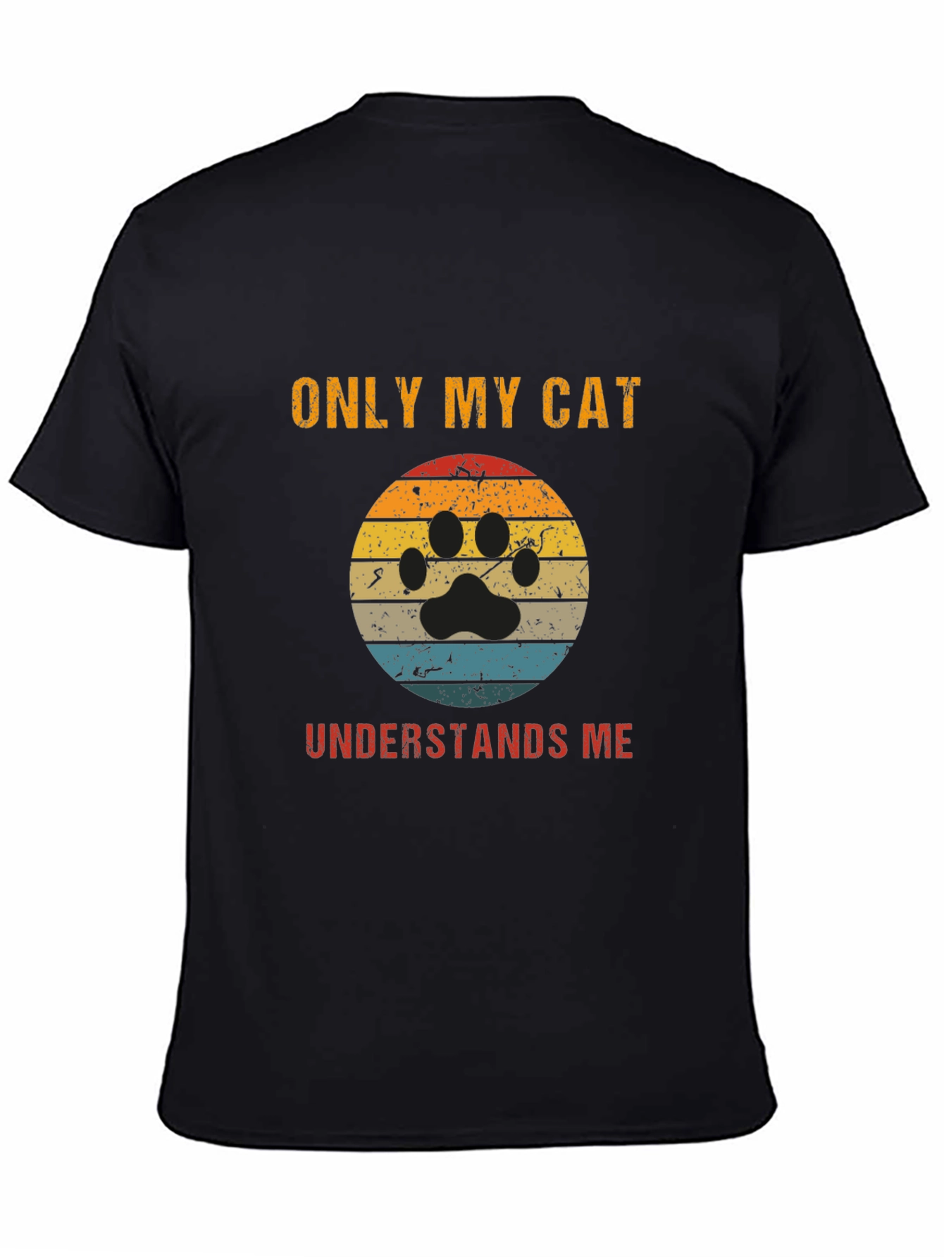 Black Only My Cat Understands Me T-Shirt view 4
