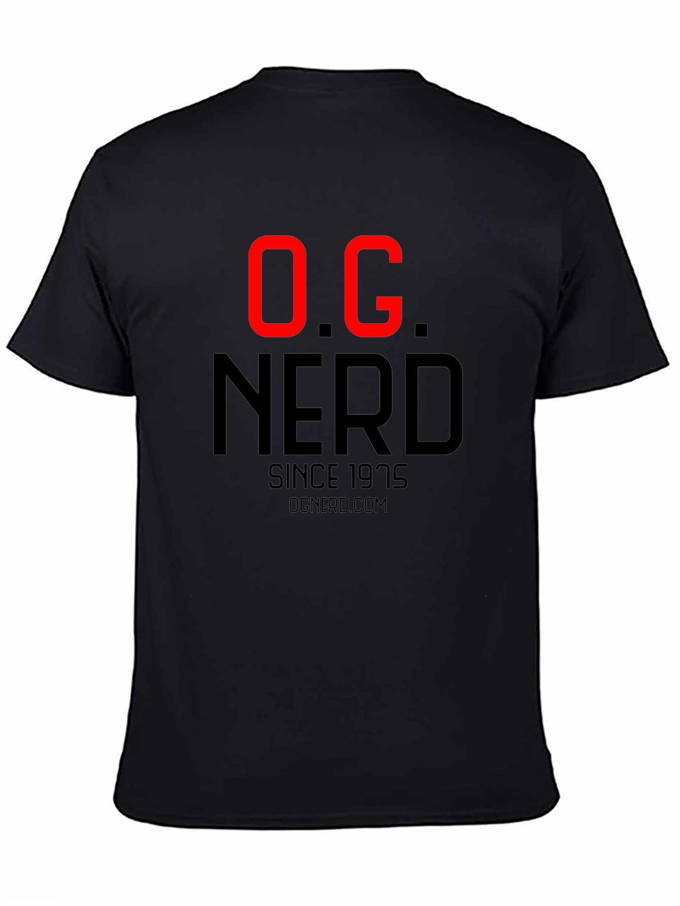 Black OG Nerd Since 1975 Black T-Shirt view 4