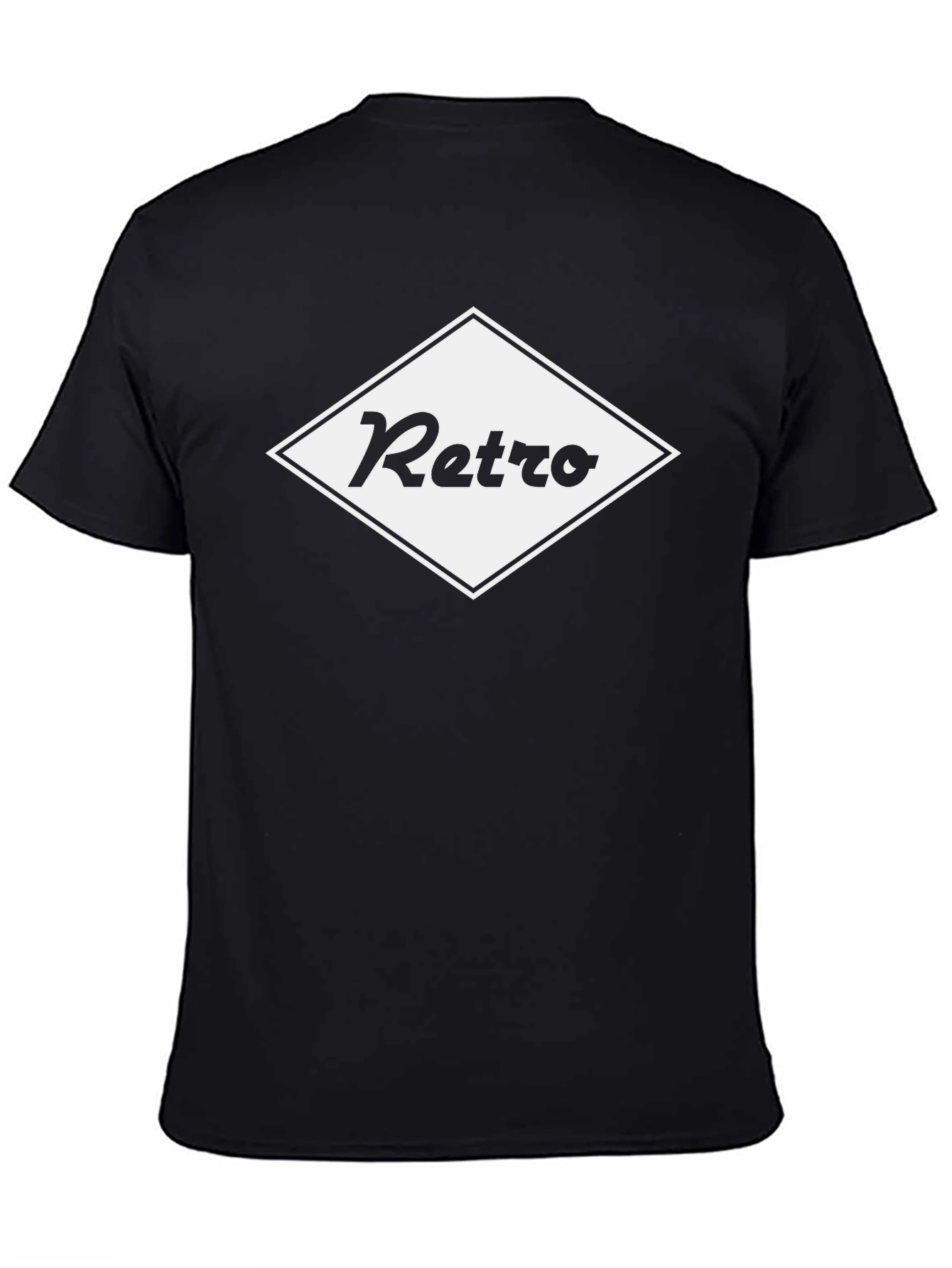 Black Retro Graphic Tee - Black Cotton T-Shirt view 4