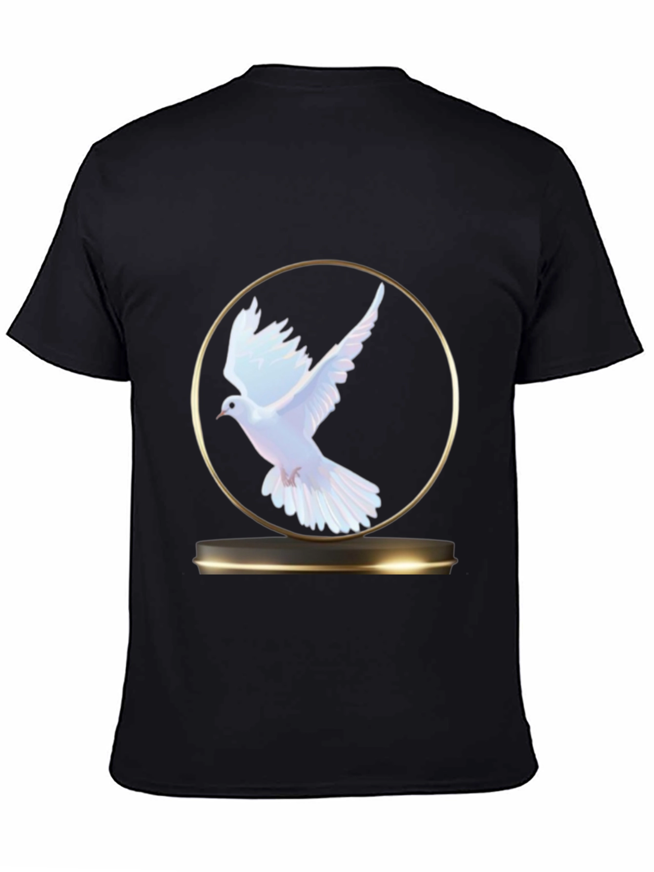 Dove Graphic T-Shirt - Black Casual Tee - 4