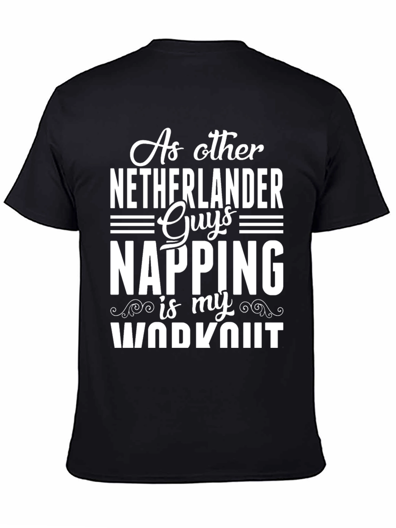 Black Funny Napping is My Workout T-Shirt view 4
